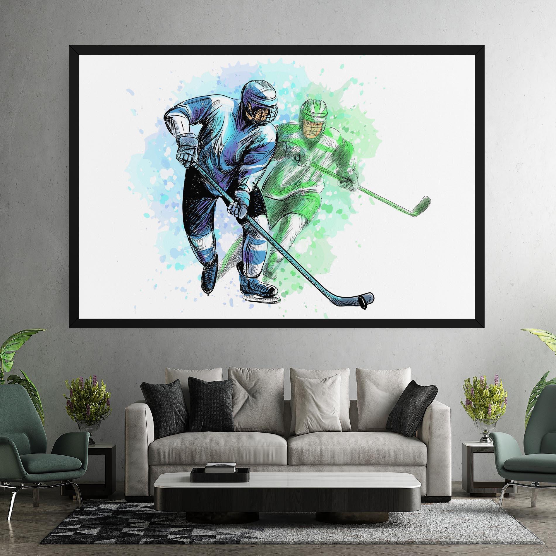 Tablou Canvas Green Blue Hockey mockup 7