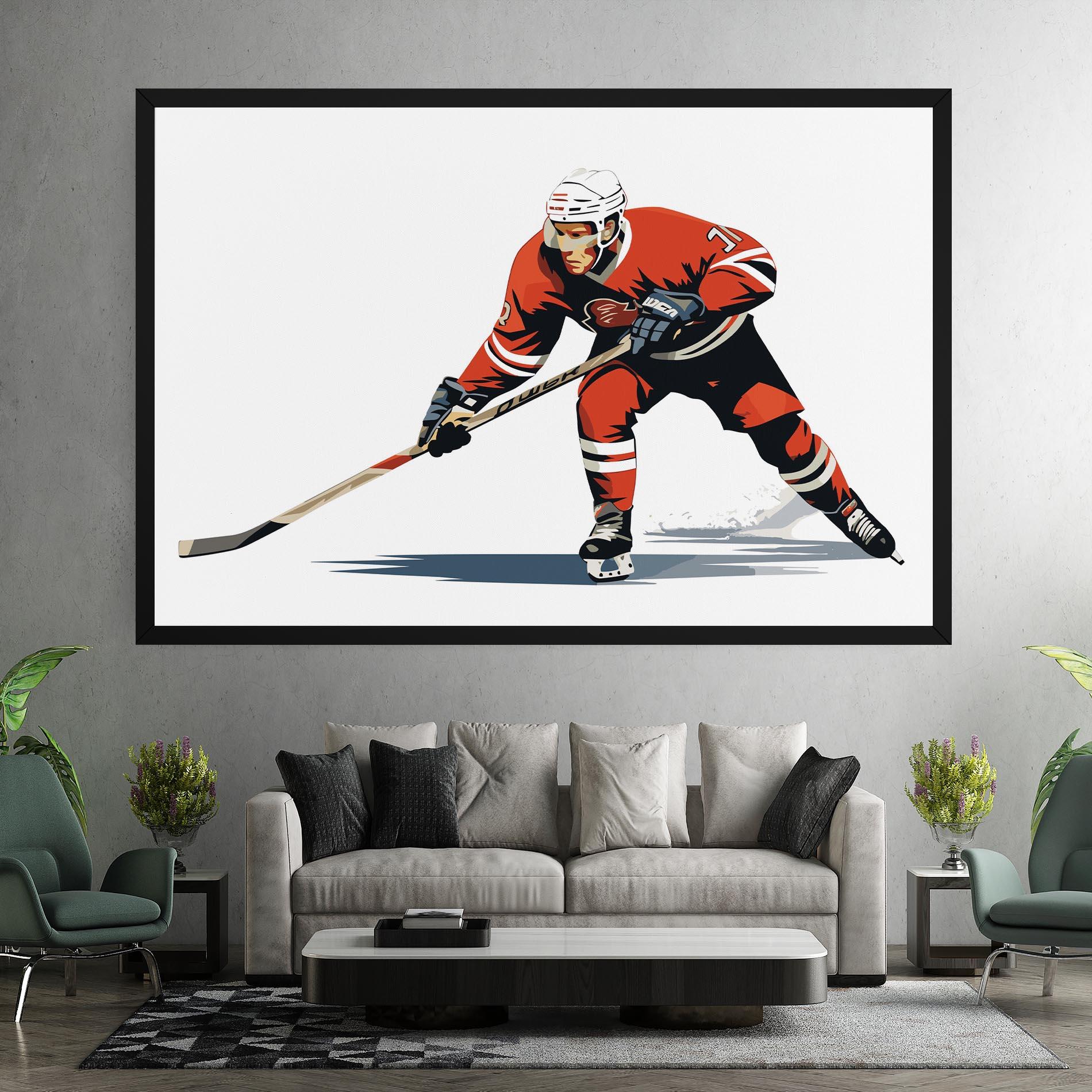 Tablou Canvas Hockey Orange Player mockup 7