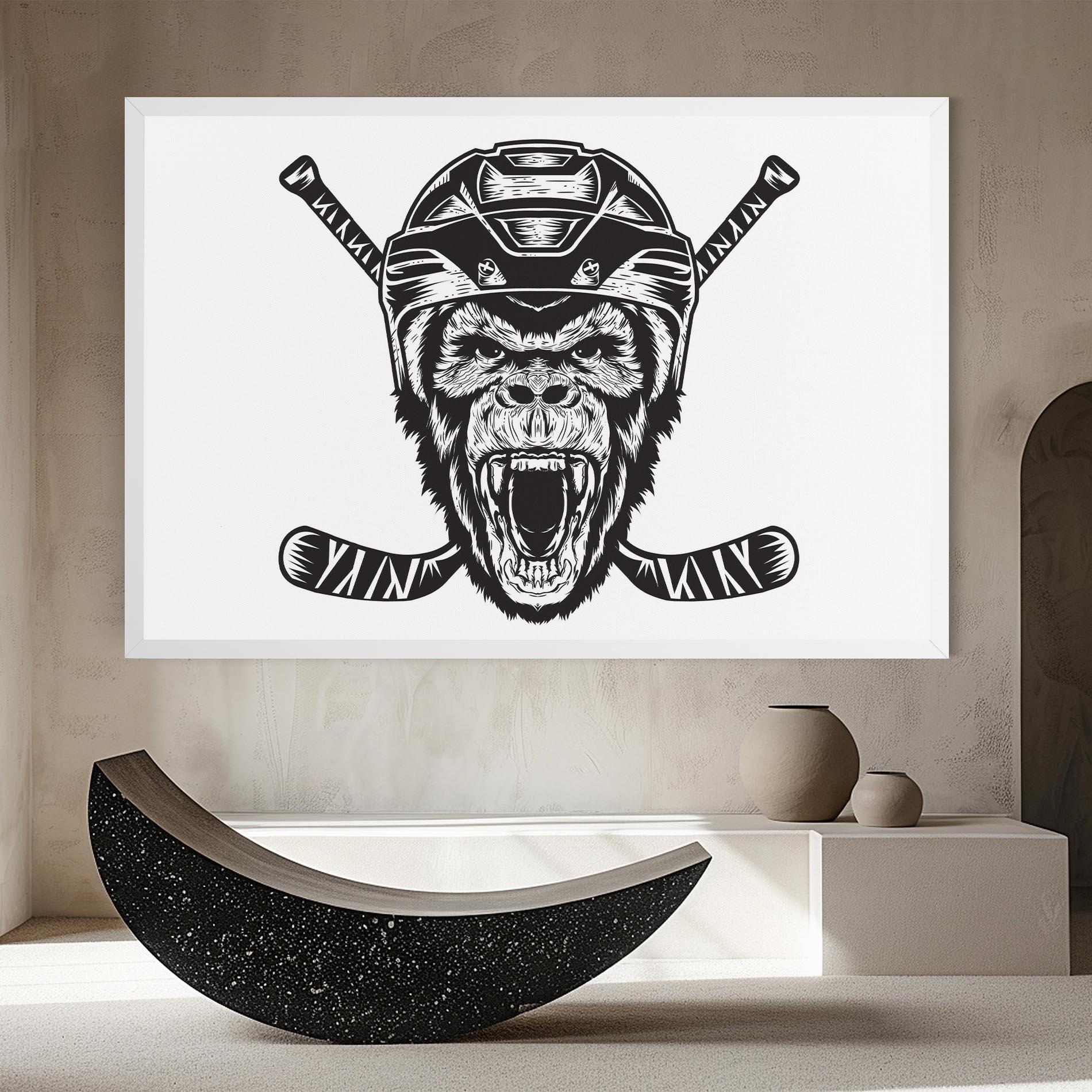 Tablou Canvas Monkey Hockey mockup 8