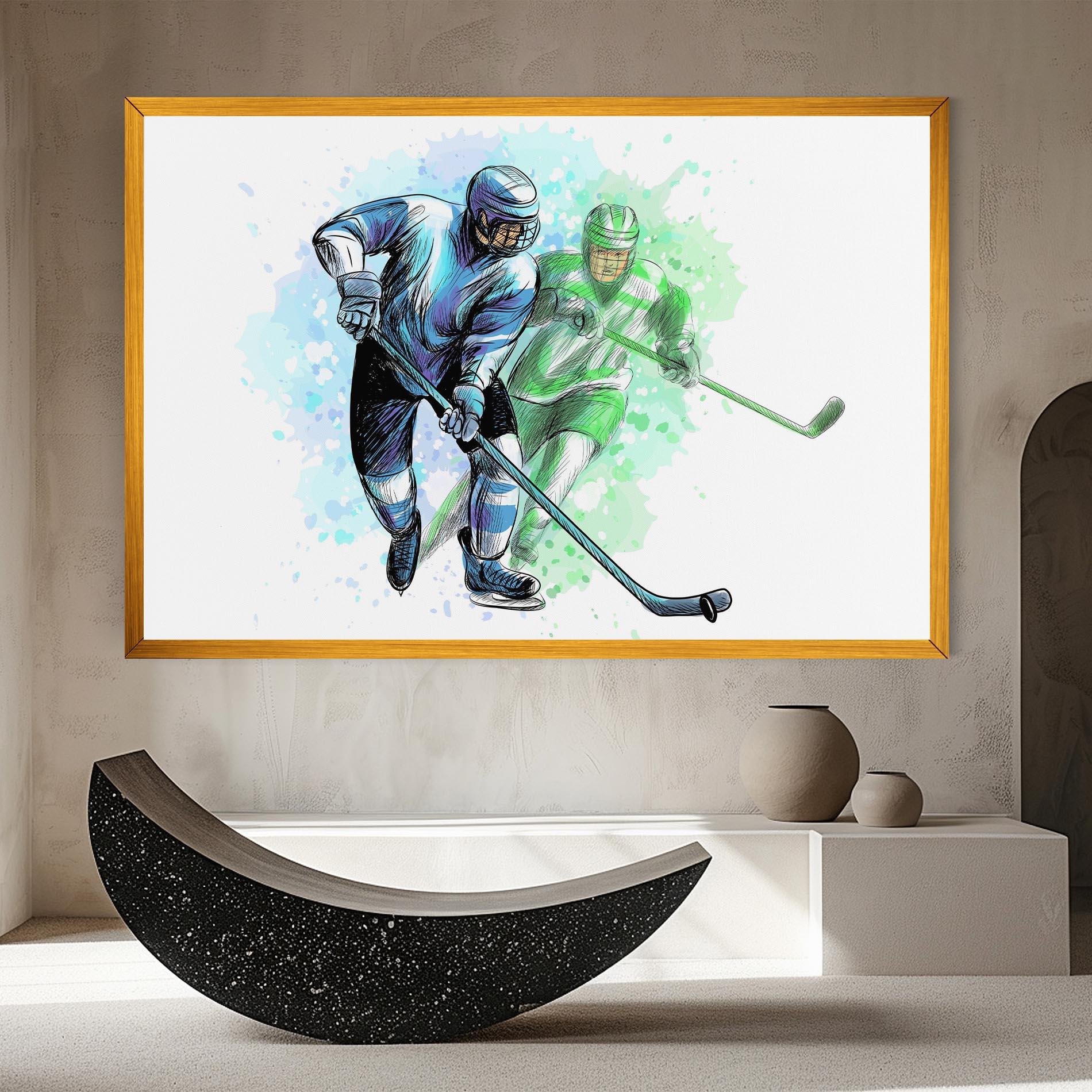 Tablou Canvas Green Blue Hockey mockup 8