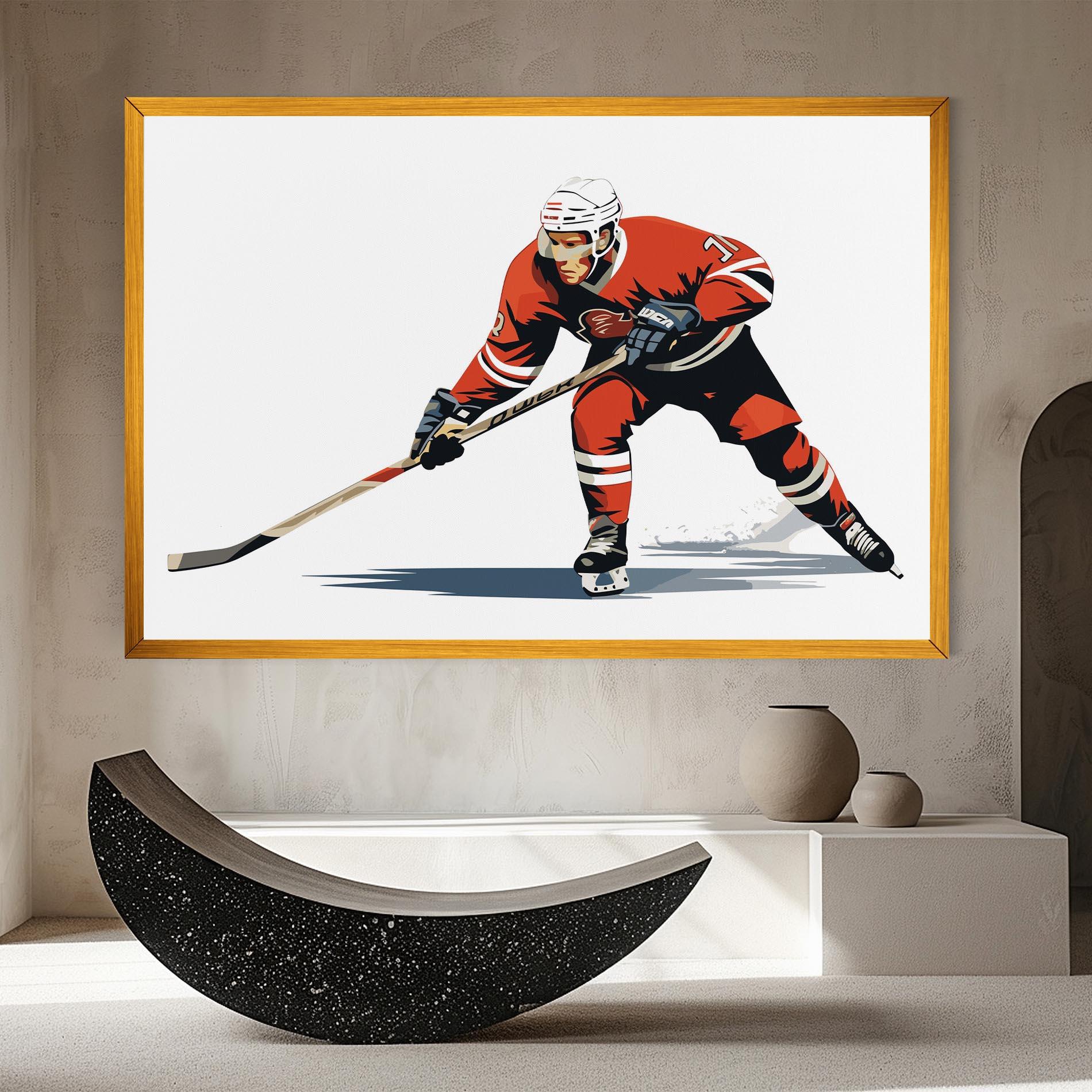 Tablou Canvas Hockey Orange Player mockup 8