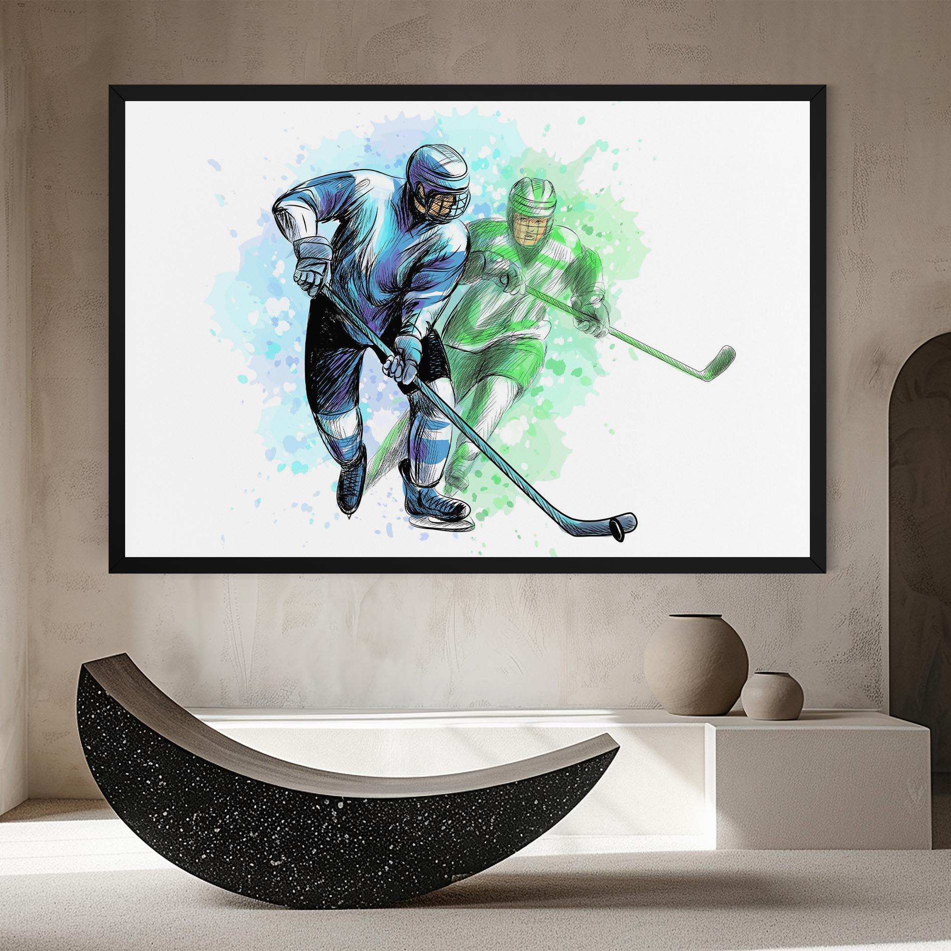 Tablou Canvas Green Blue Hockey mockup 8