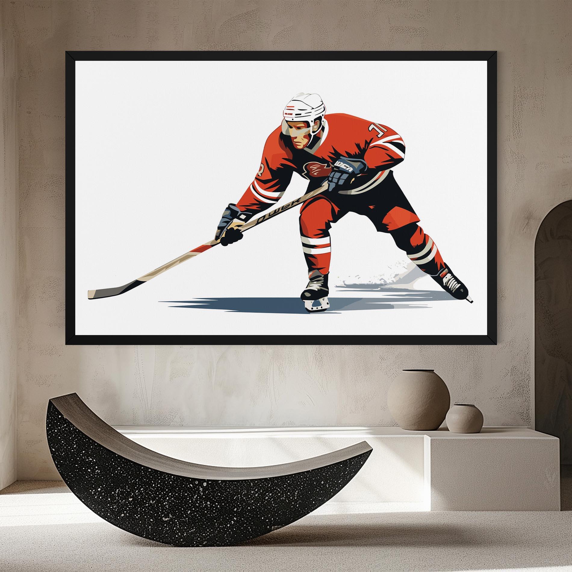 Tablou Canvas Hockey Orange Player mockup 8