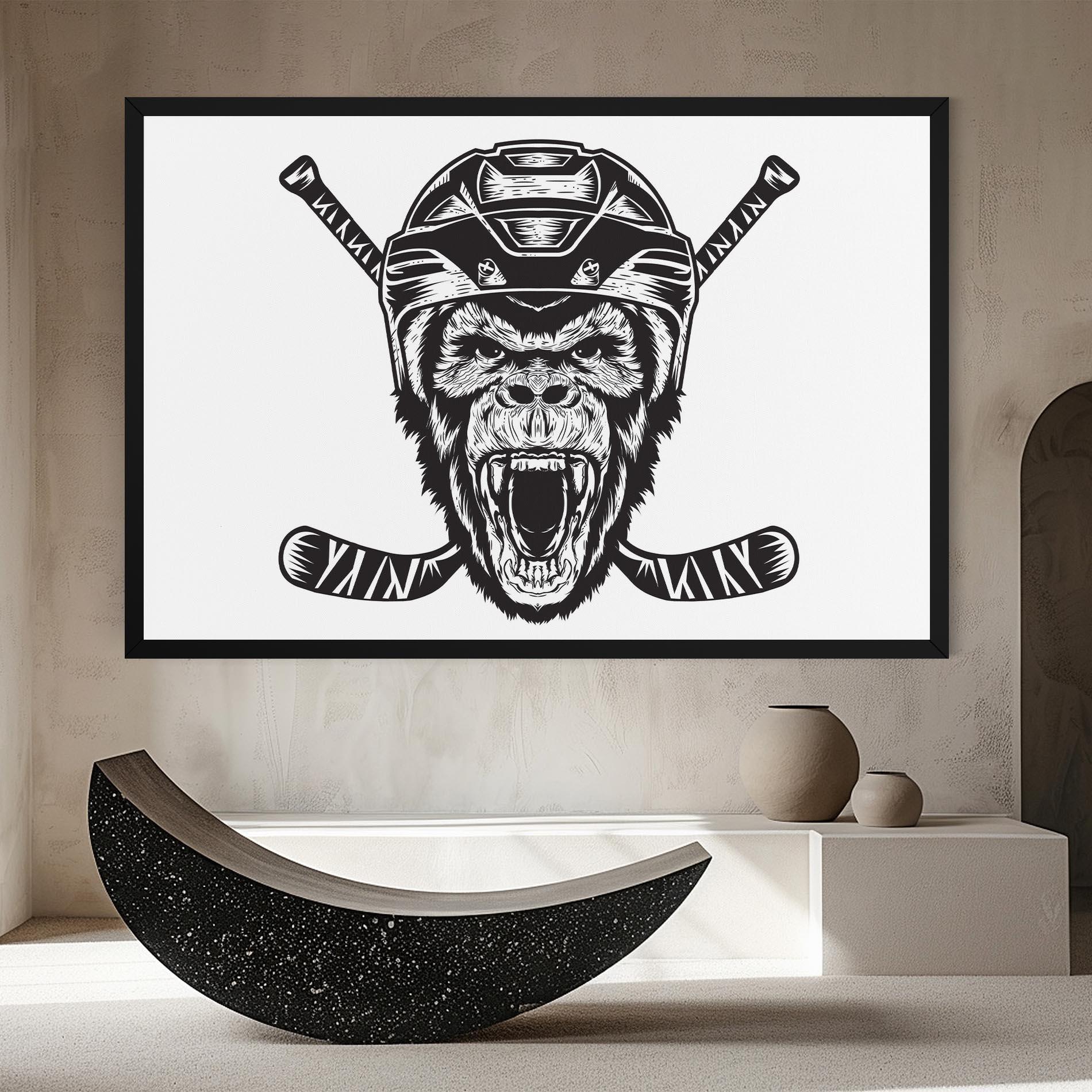 Tablou Canvas Monkey Hockey mockup 8