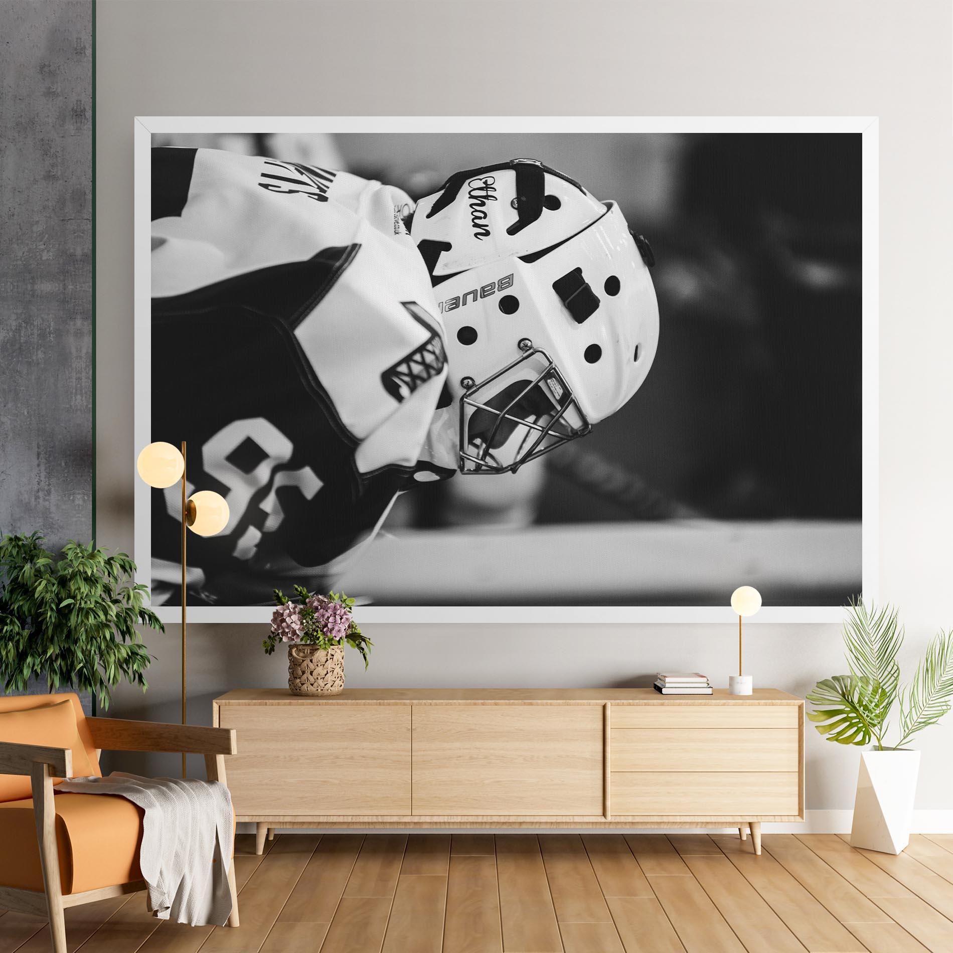 Tablou Canvas Black White Hockey mockup 9
