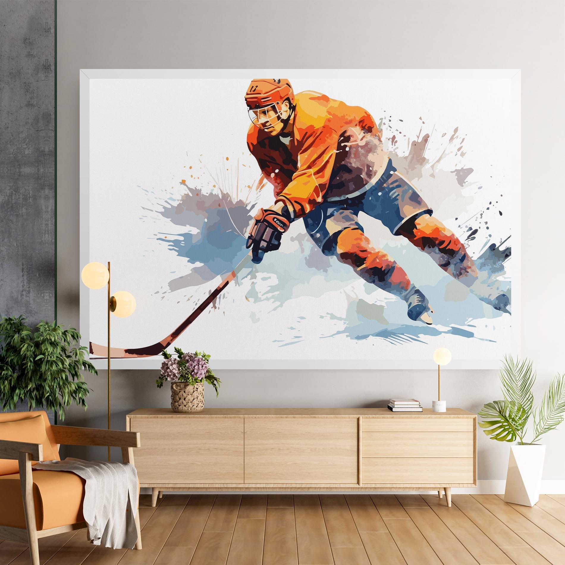 Tablou Canvas Orange Hockey mockup 9