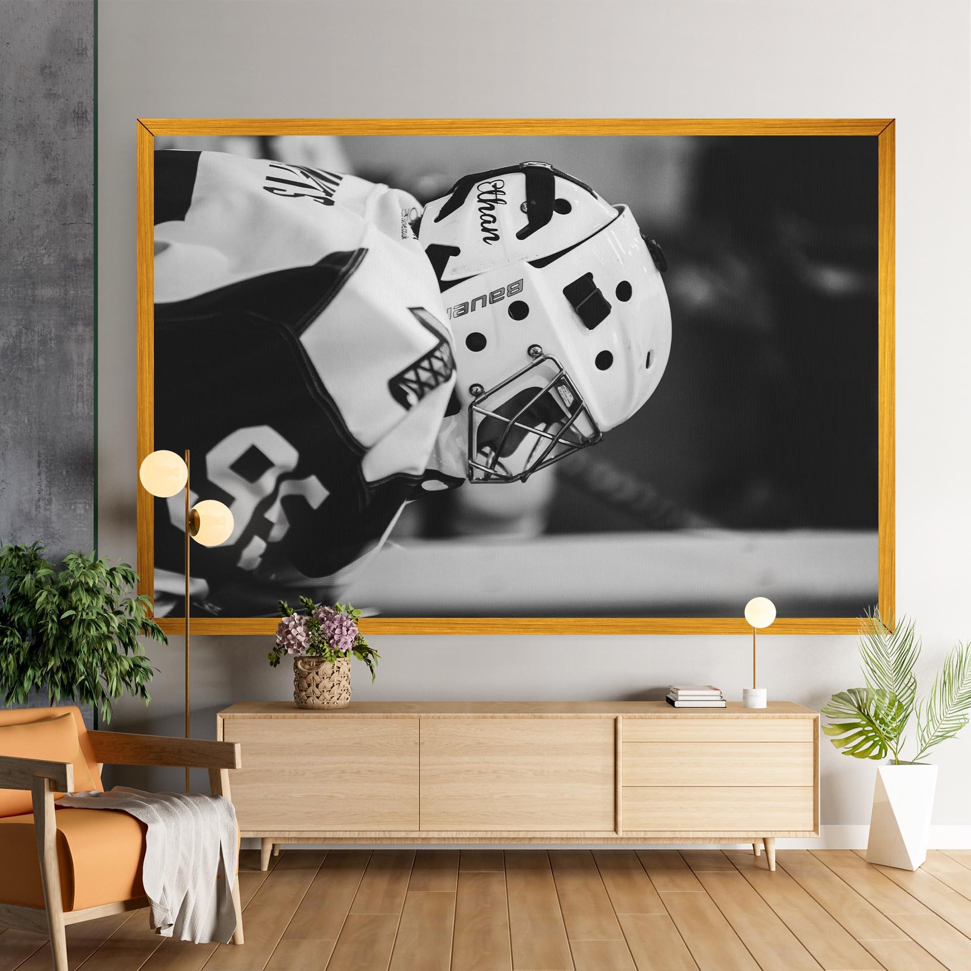 Tablou Canvas Black White Hockey mockup 9