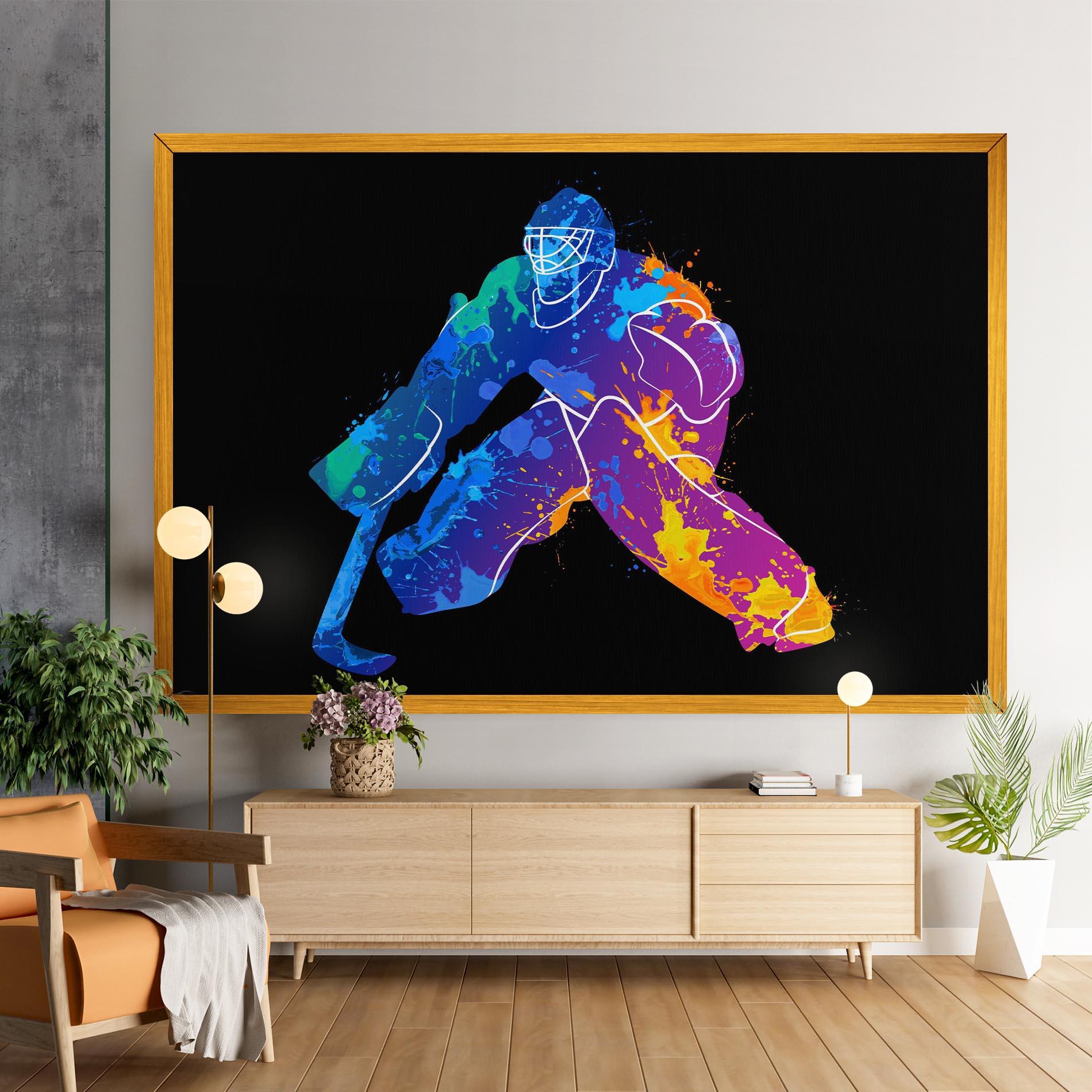 Tablou Canvas Blue Purple Hockey mockup 9