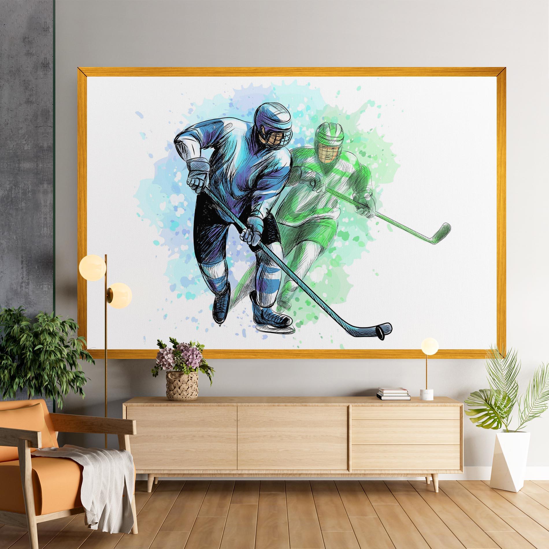 Tablou Canvas Green Blue Hockey mockup 9