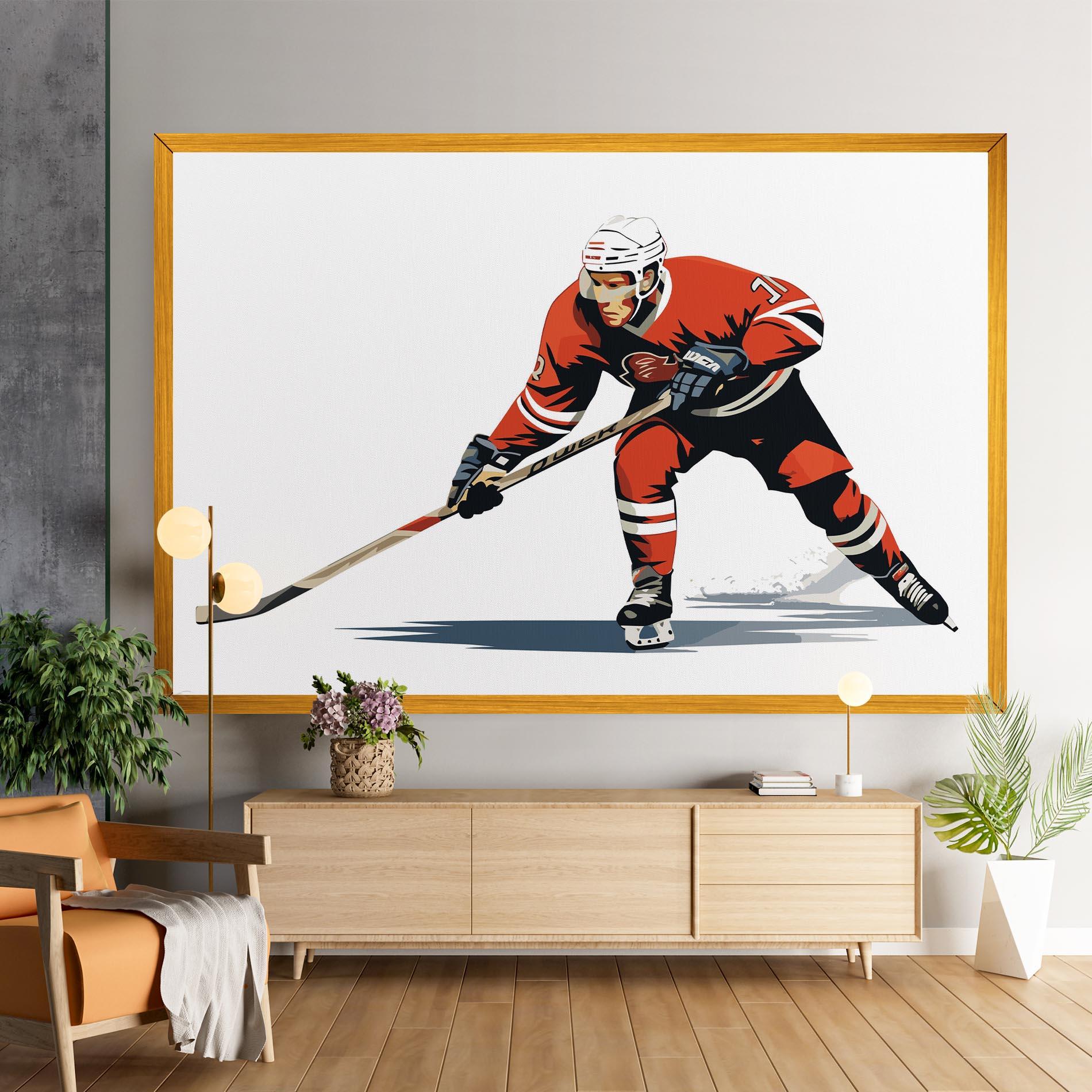 Tablou Canvas Hockey Orange Player mockup 9