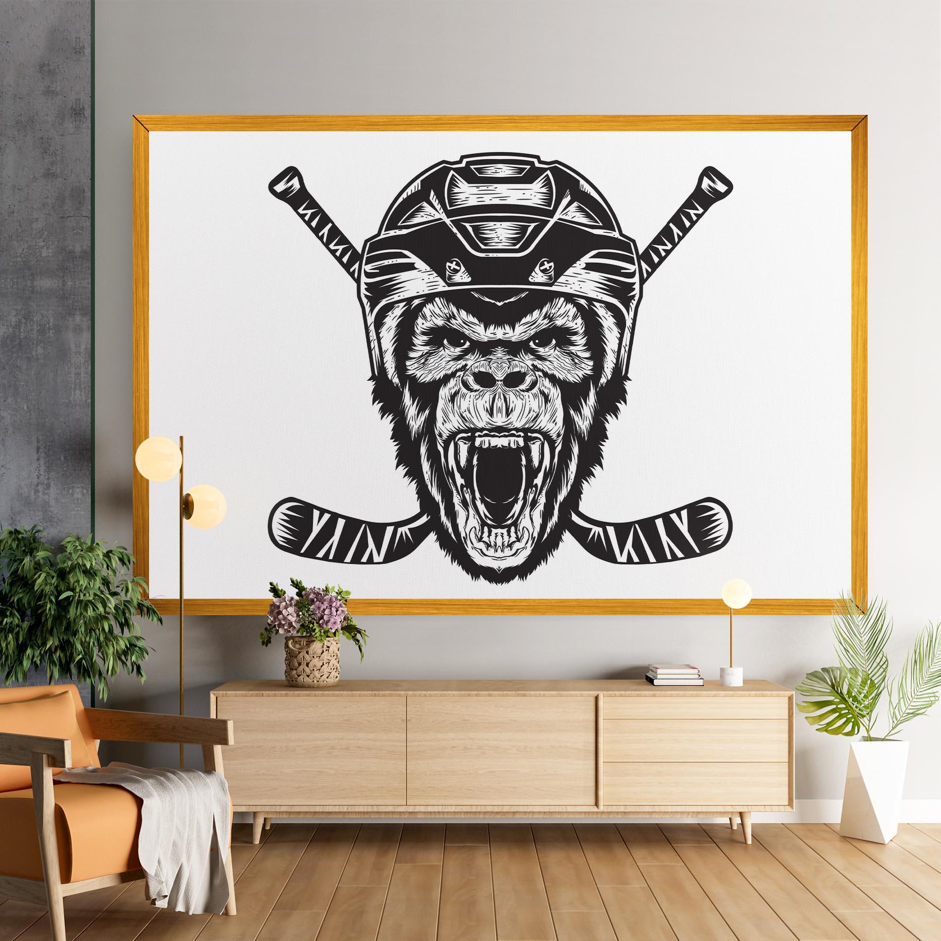 Tablou Canvas Monkey Hockey mockup 9