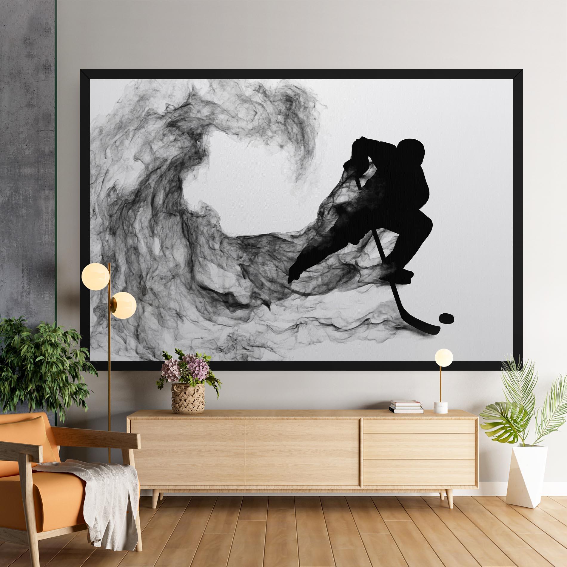 Tablou Canvas Black Smoke Hockey mockup 9