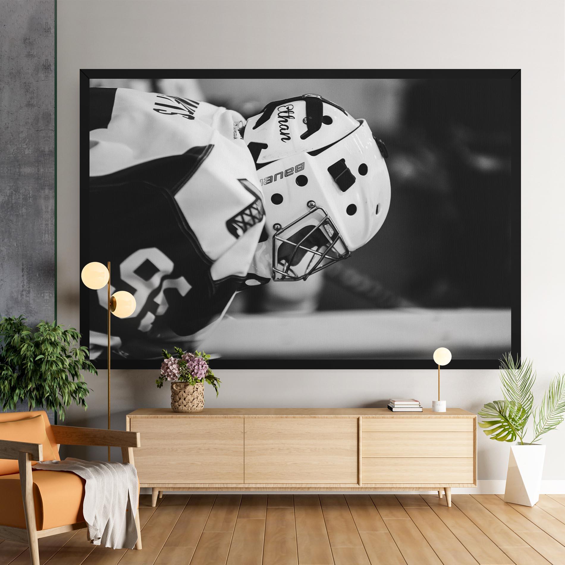 Tablou Canvas Black White Hockey mockup 9