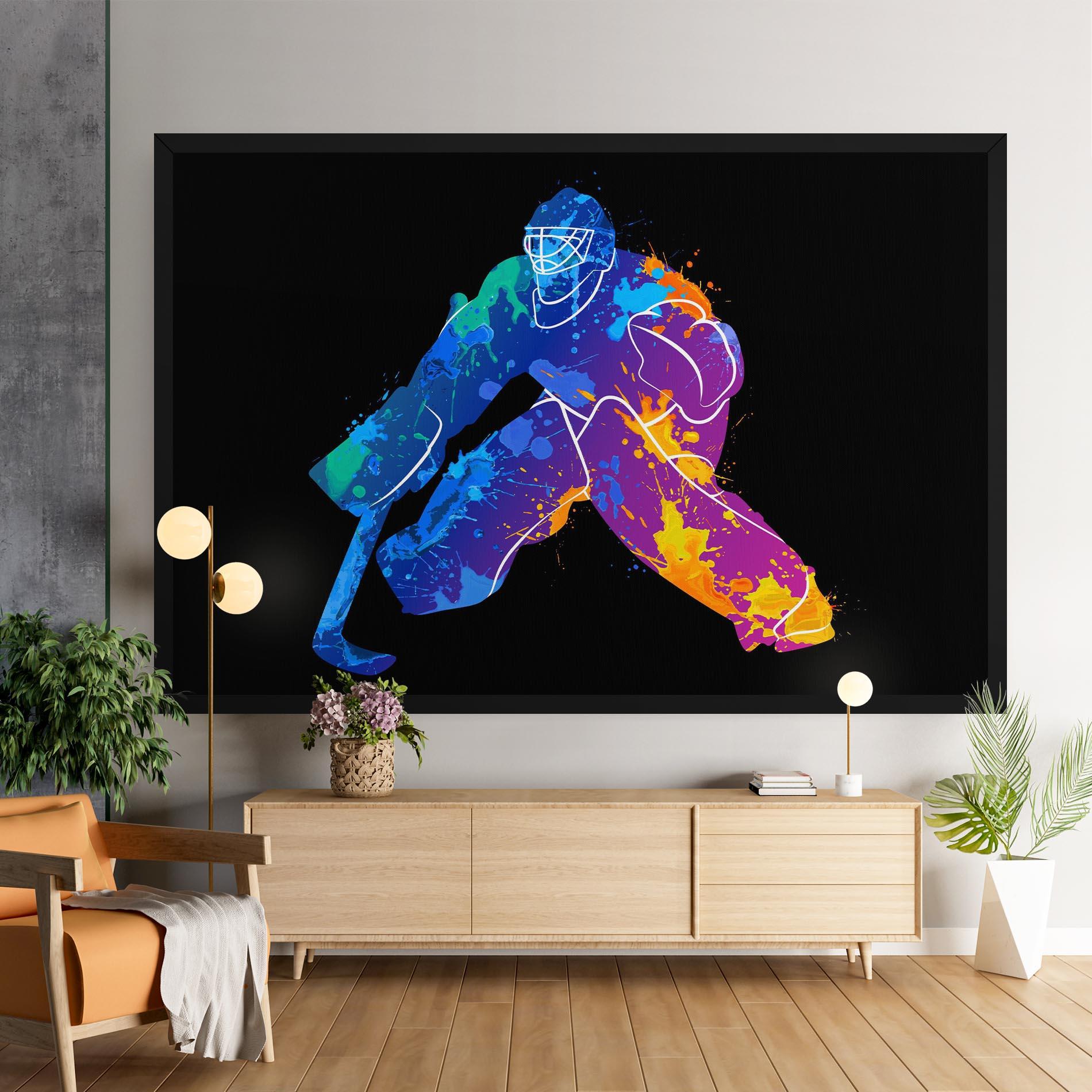 Tablou Canvas Blue Purple Hockey mockup 9