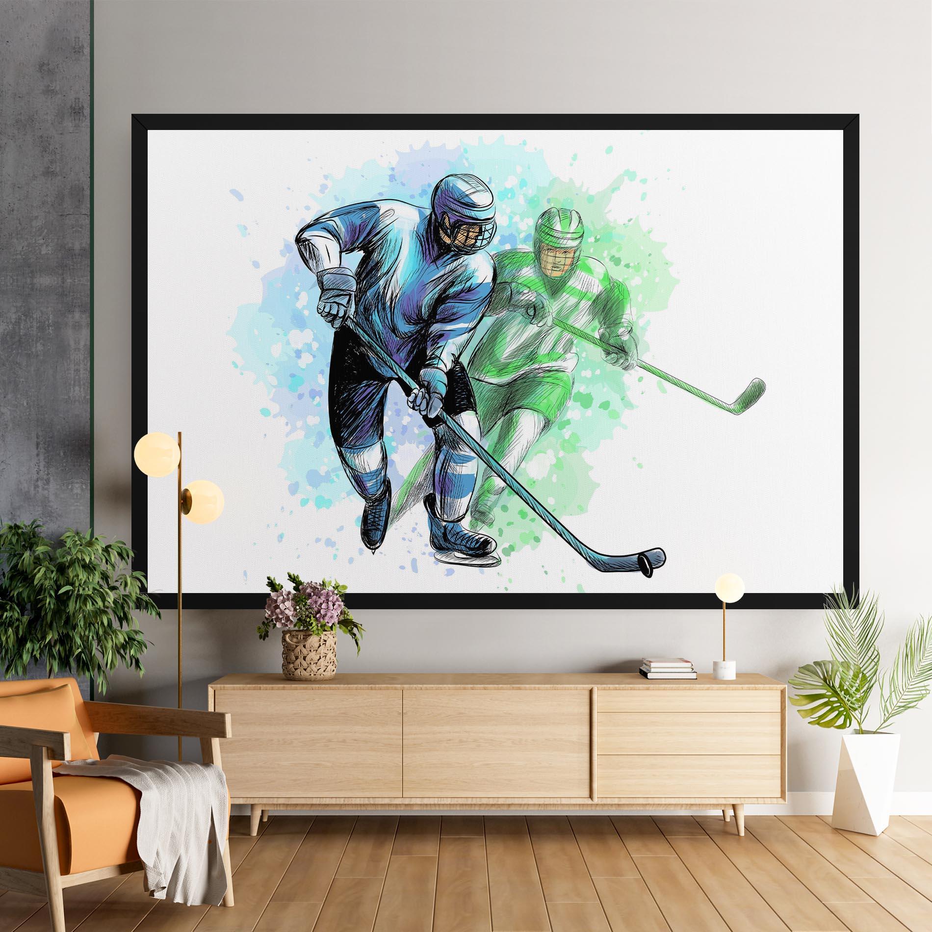 Tablou Canvas Green Blue Hockey mockup 9