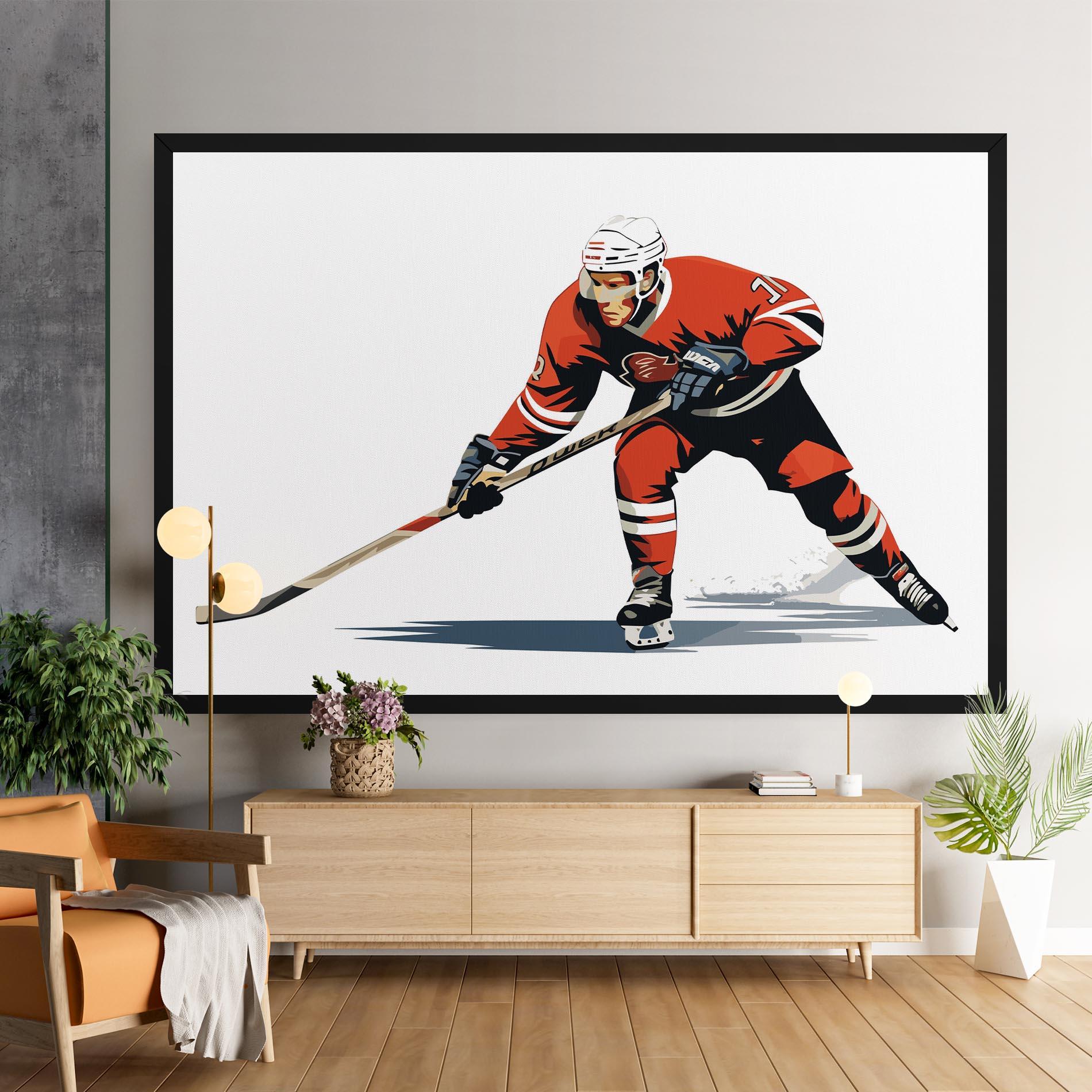 Tablou Canvas Hockey Orange Player mockup 9