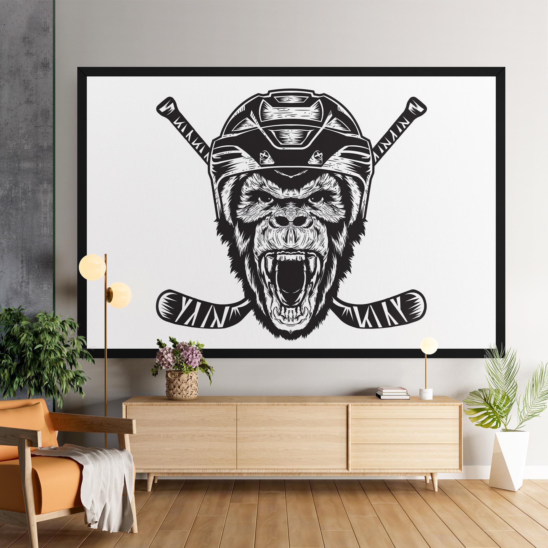 Tablou Canvas Monkey Hockey mockup 9