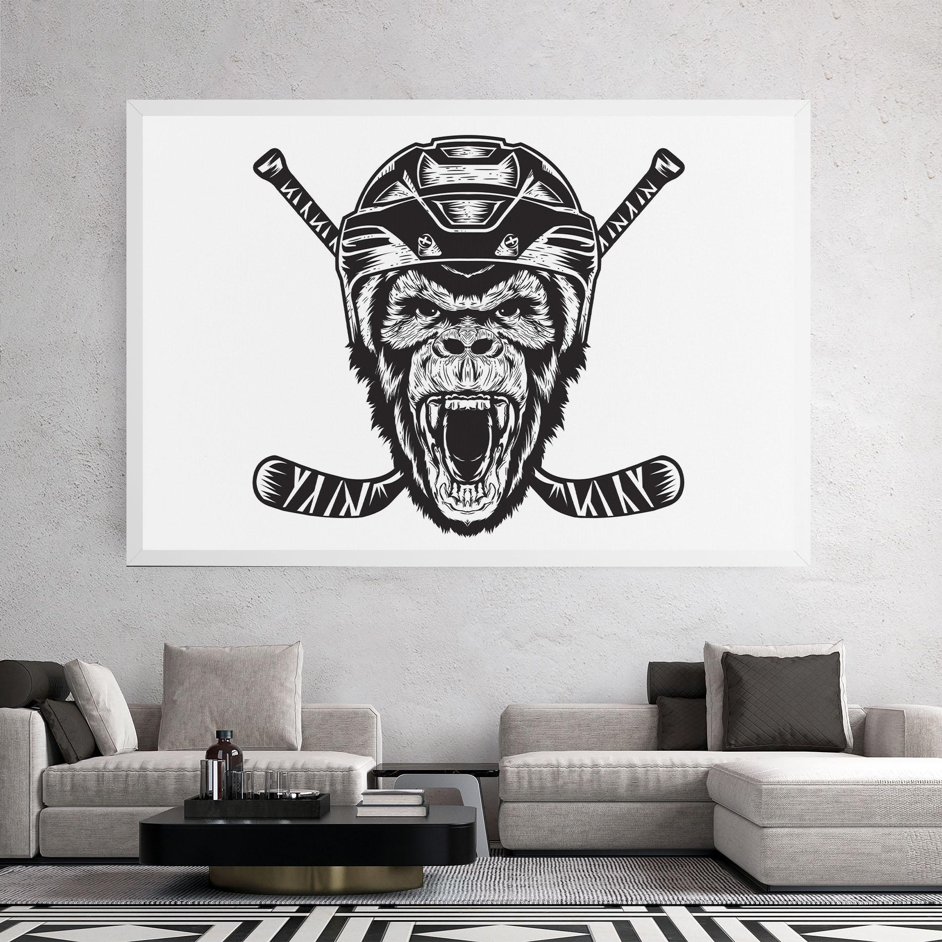 Tablou Canvas Monkey Hockey mockup 2