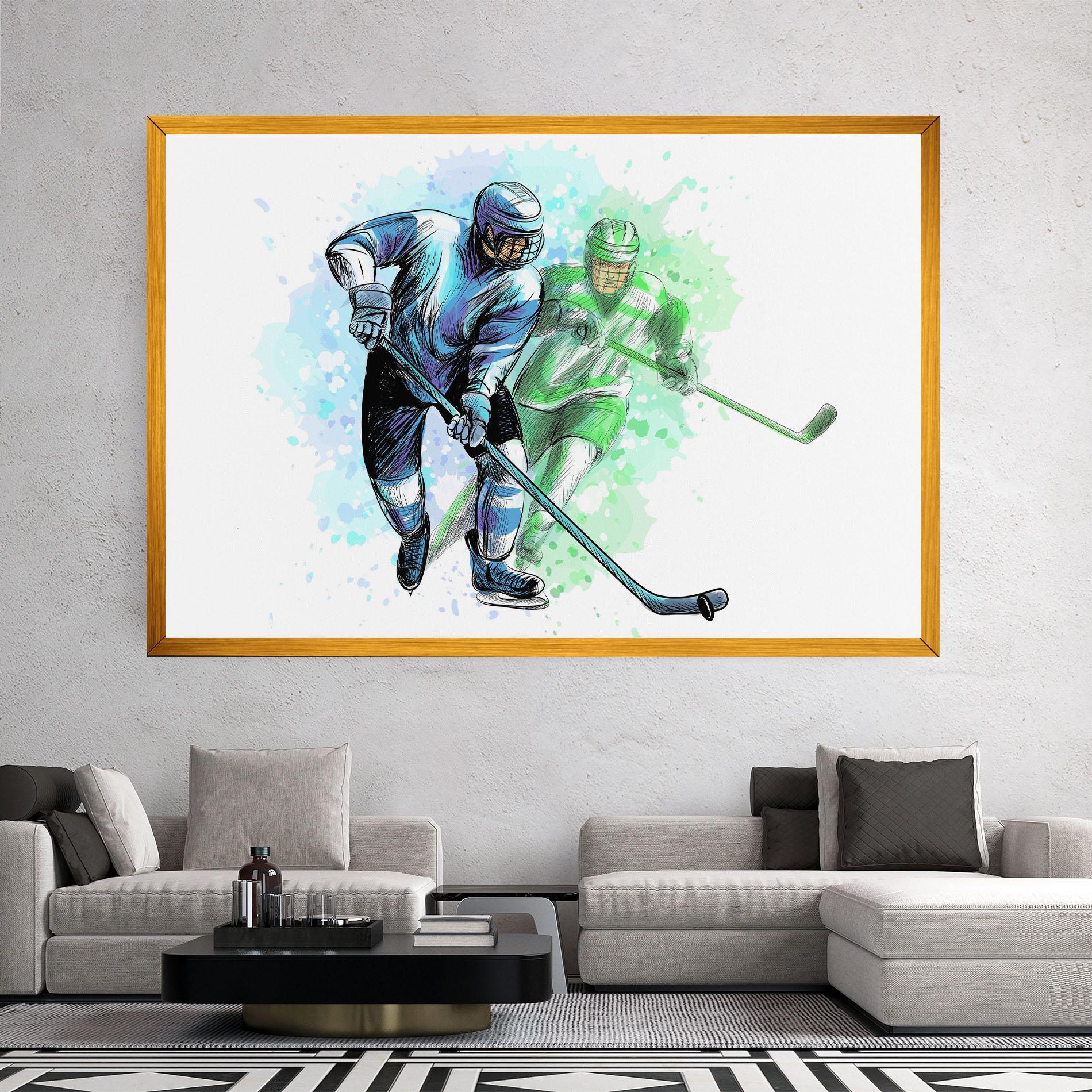 Tablou Canvas Green Blue Hockey mockup 2