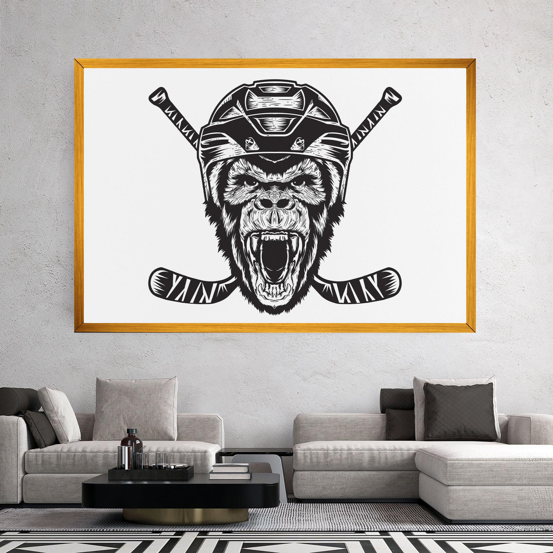 Tablou Canvas Monkey Hockey mockup 2