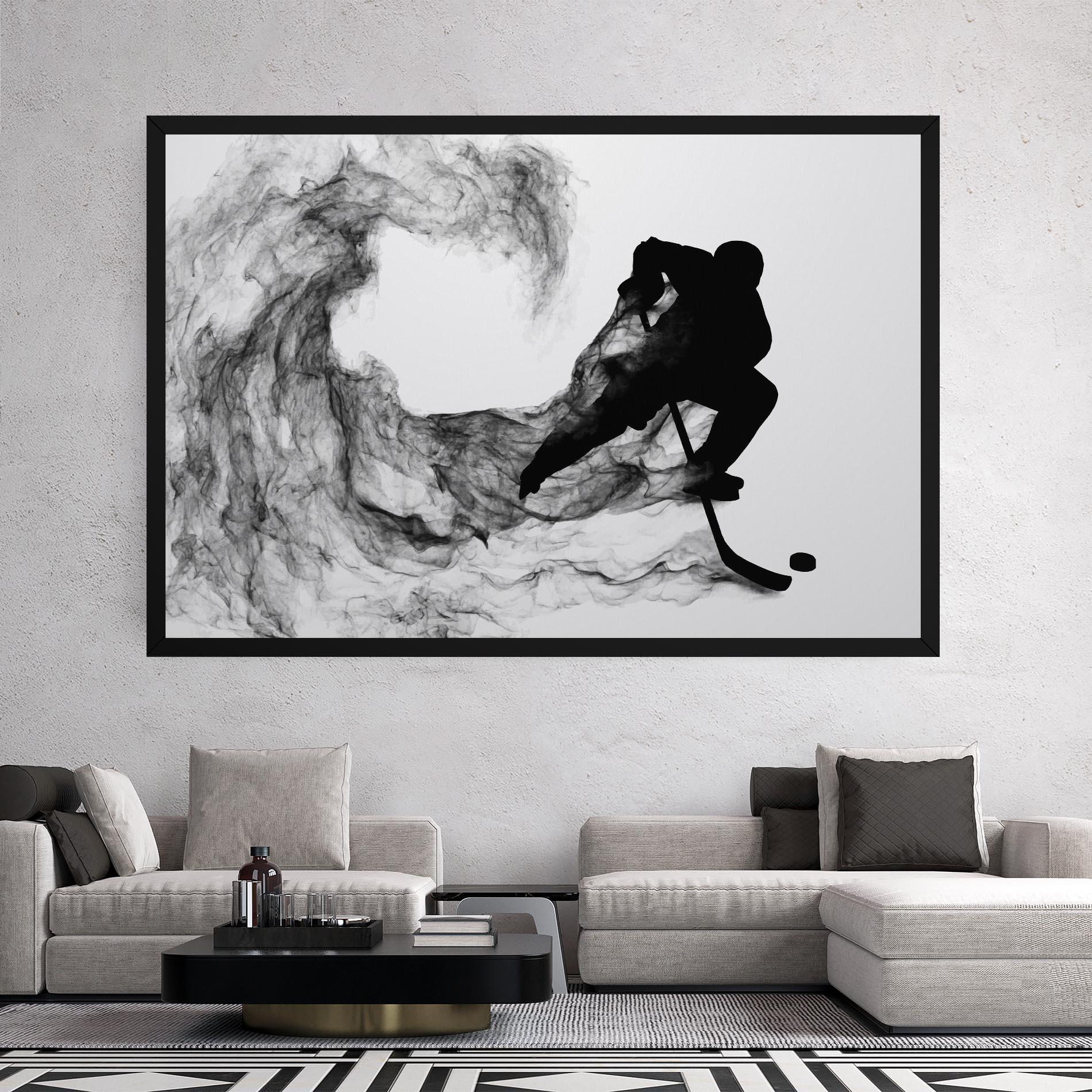 Tablou Canvas Black Smoke Hockey mockup 2
