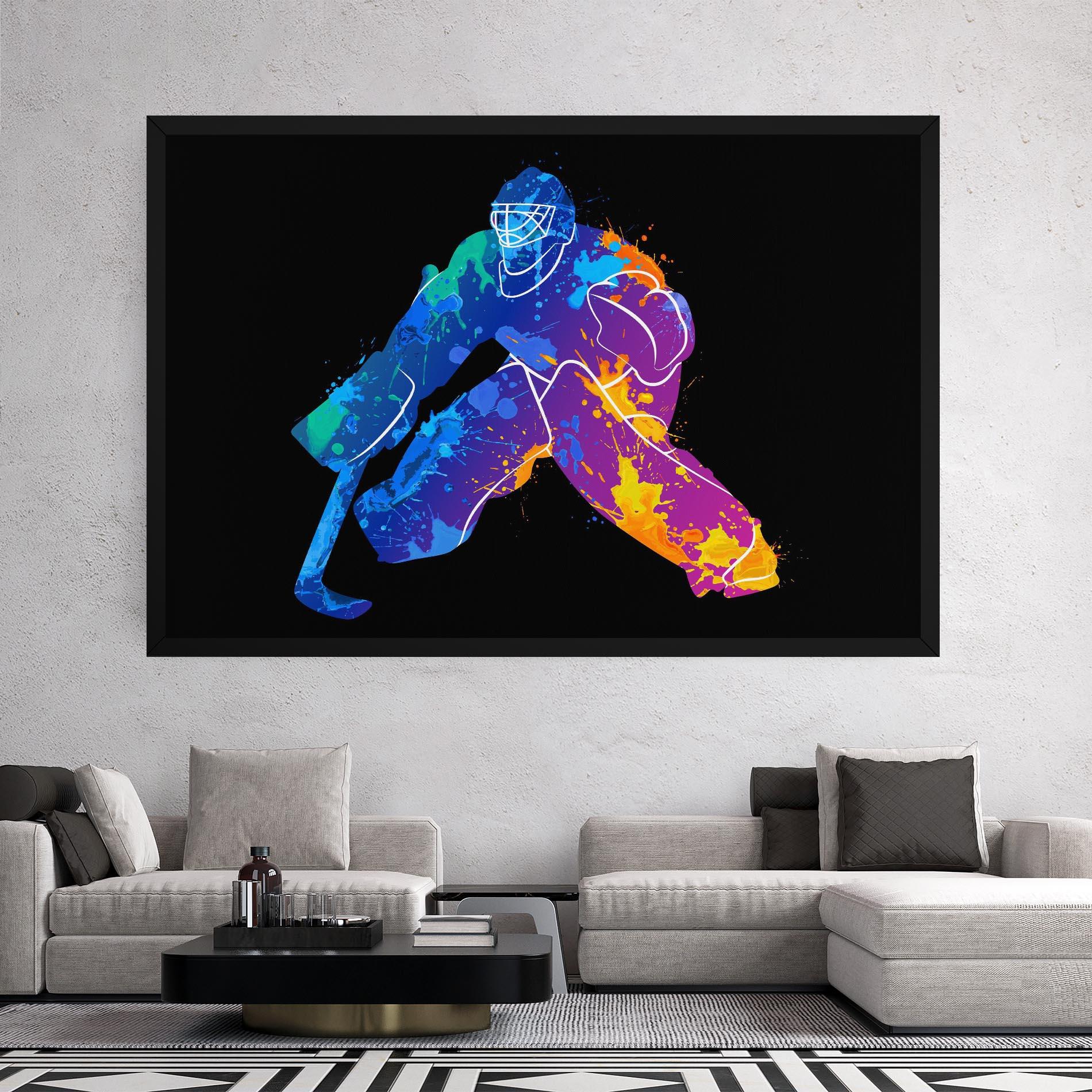 Tablou Canvas Blue Purple Hockey mockup 2