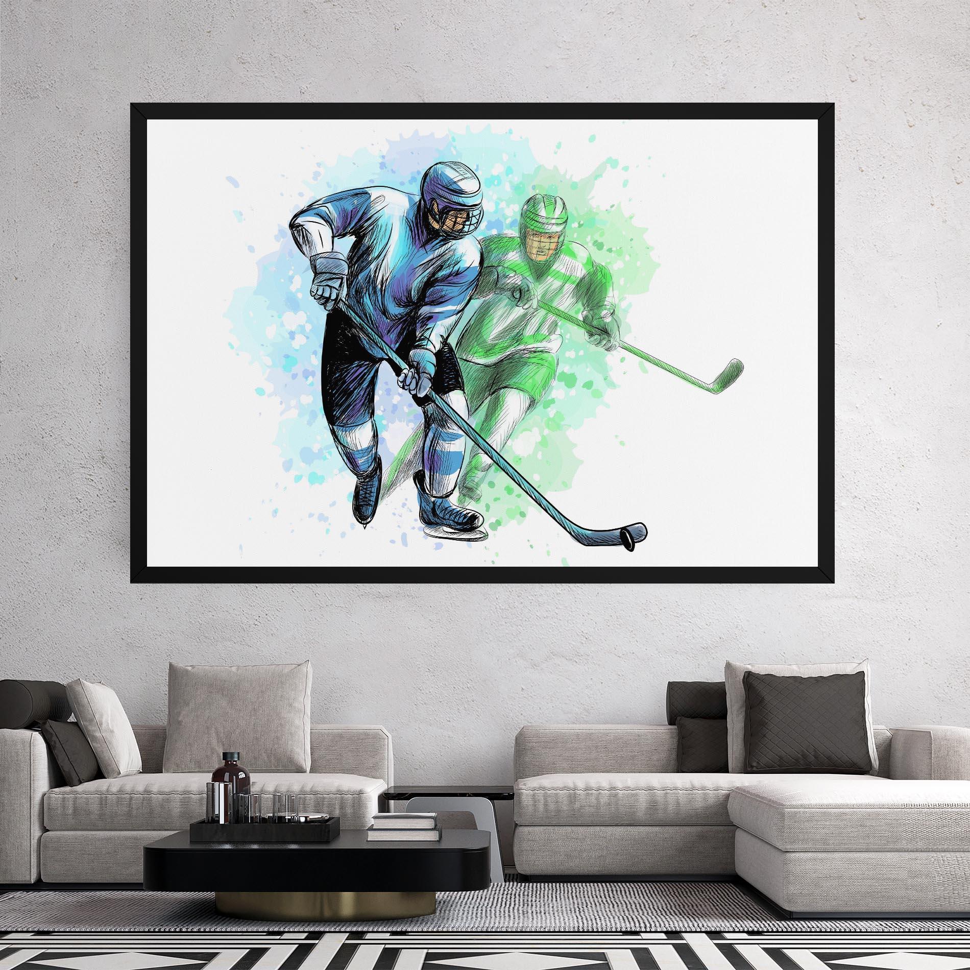 Tablou Canvas Green Blue Hockey mockup 2