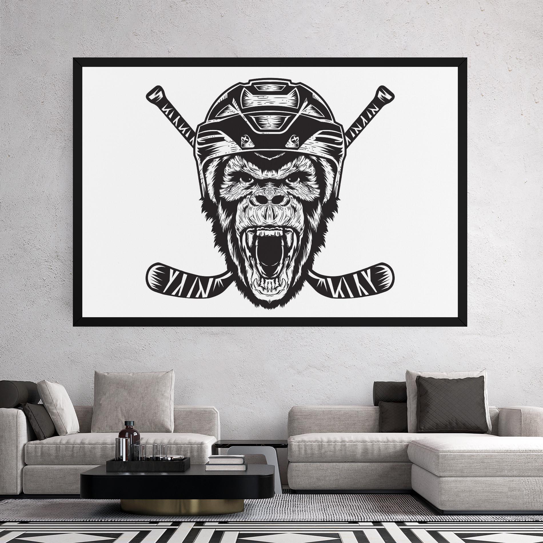 Tablou Canvas Monkey Hockey mockup 2