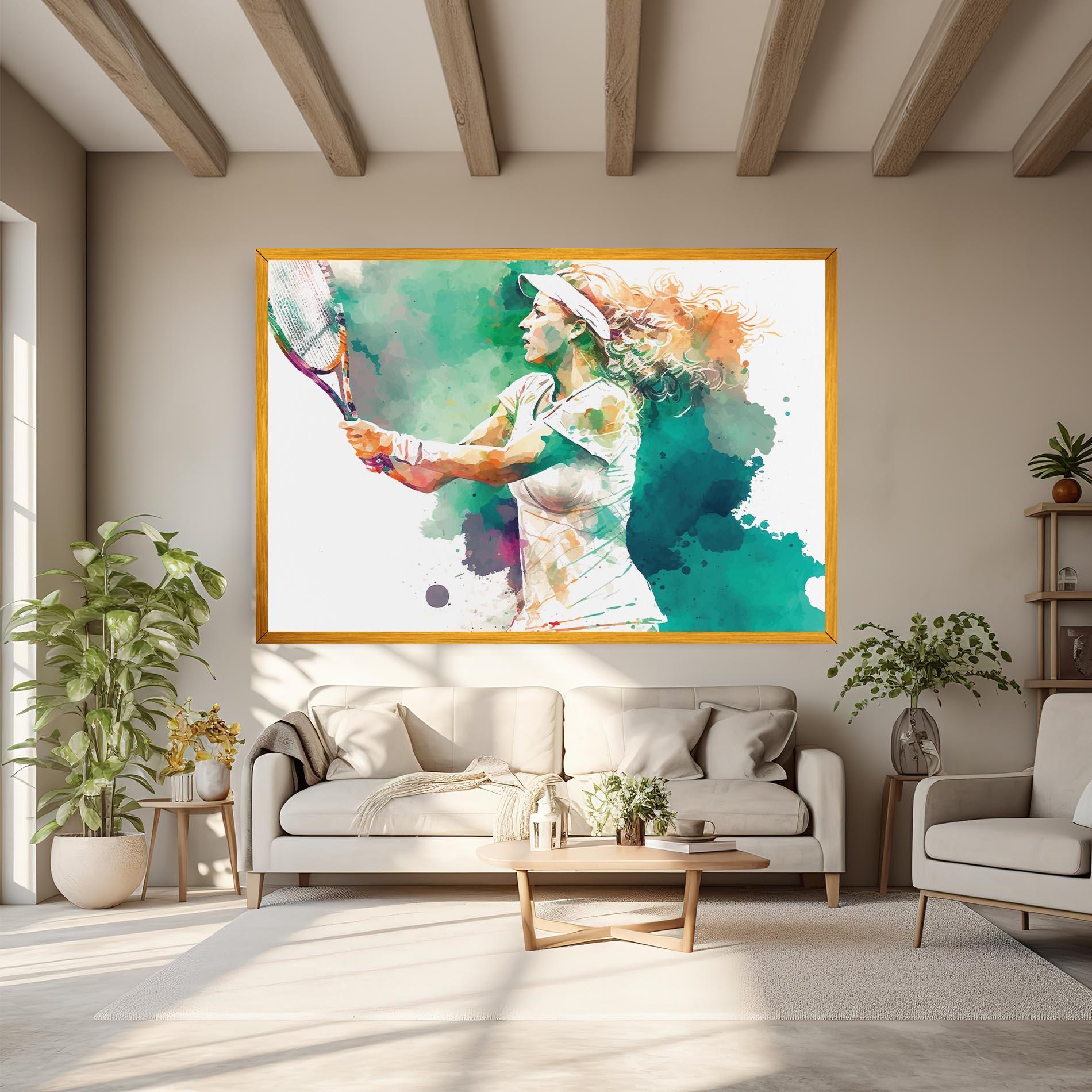 Tablou Canvas Green Art Tennis mockup 6