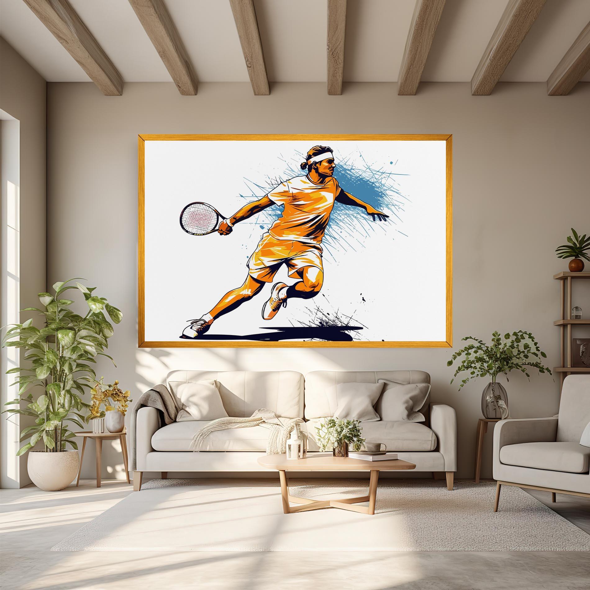 Tablou Canvas Orange Blue Tennis mockup 6