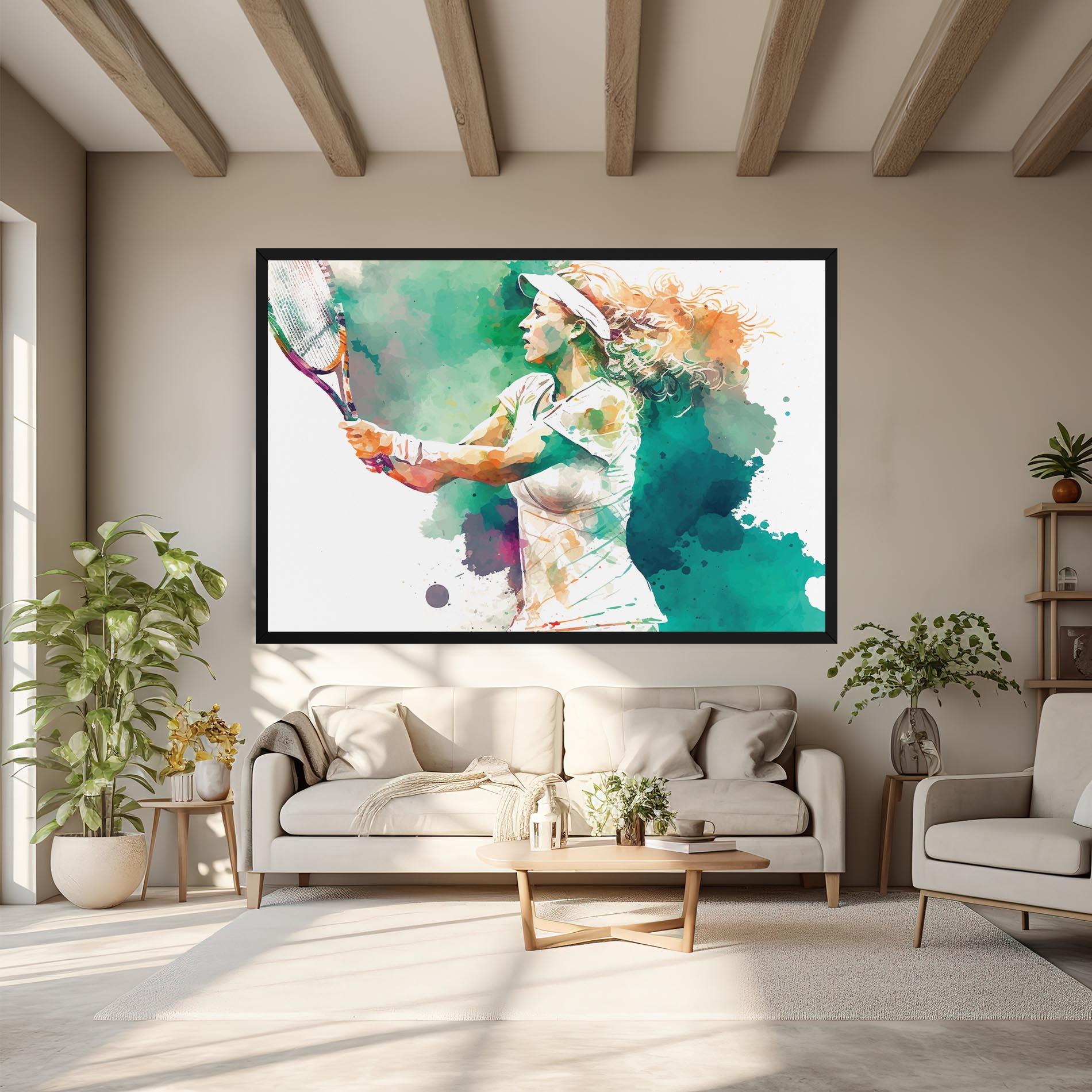 Tablou Canvas Green Art Tennis mockup 6