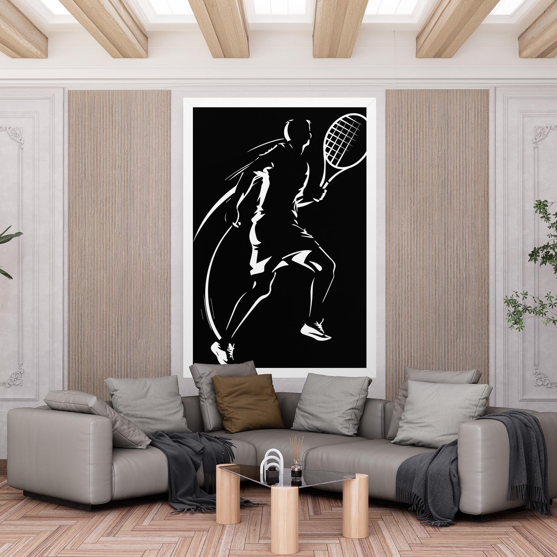 Tablou Canvas White Line Tennis mockup 6