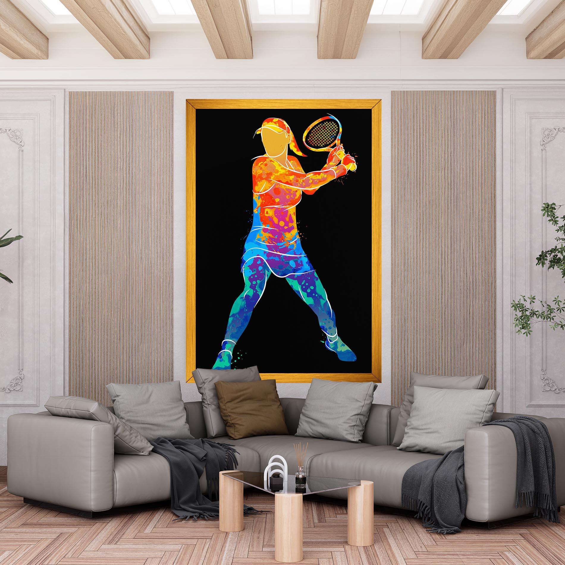 Tablou Canvas Green Orange Tennis mockup 6