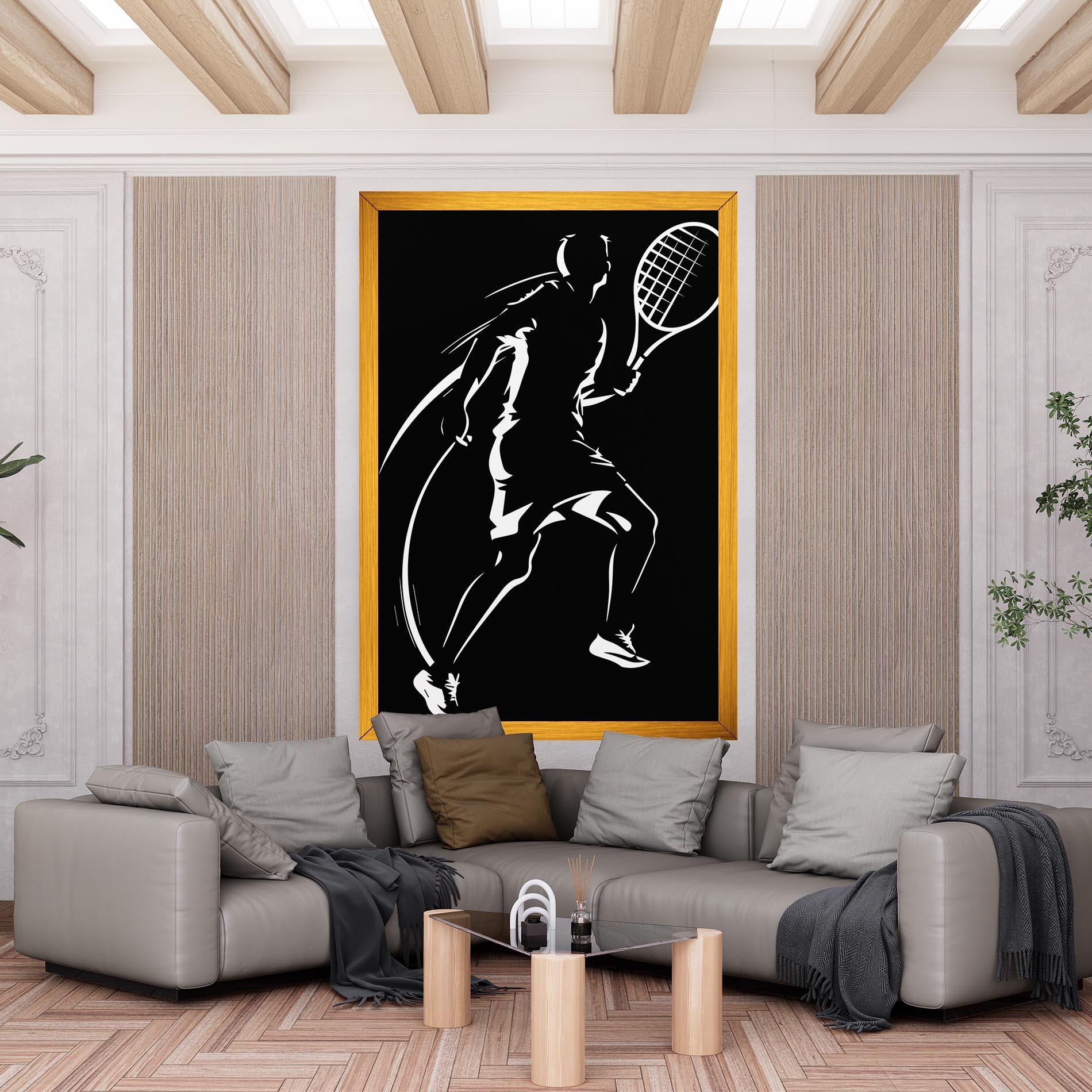 Tablou Canvas White Line Tennis mockup 6