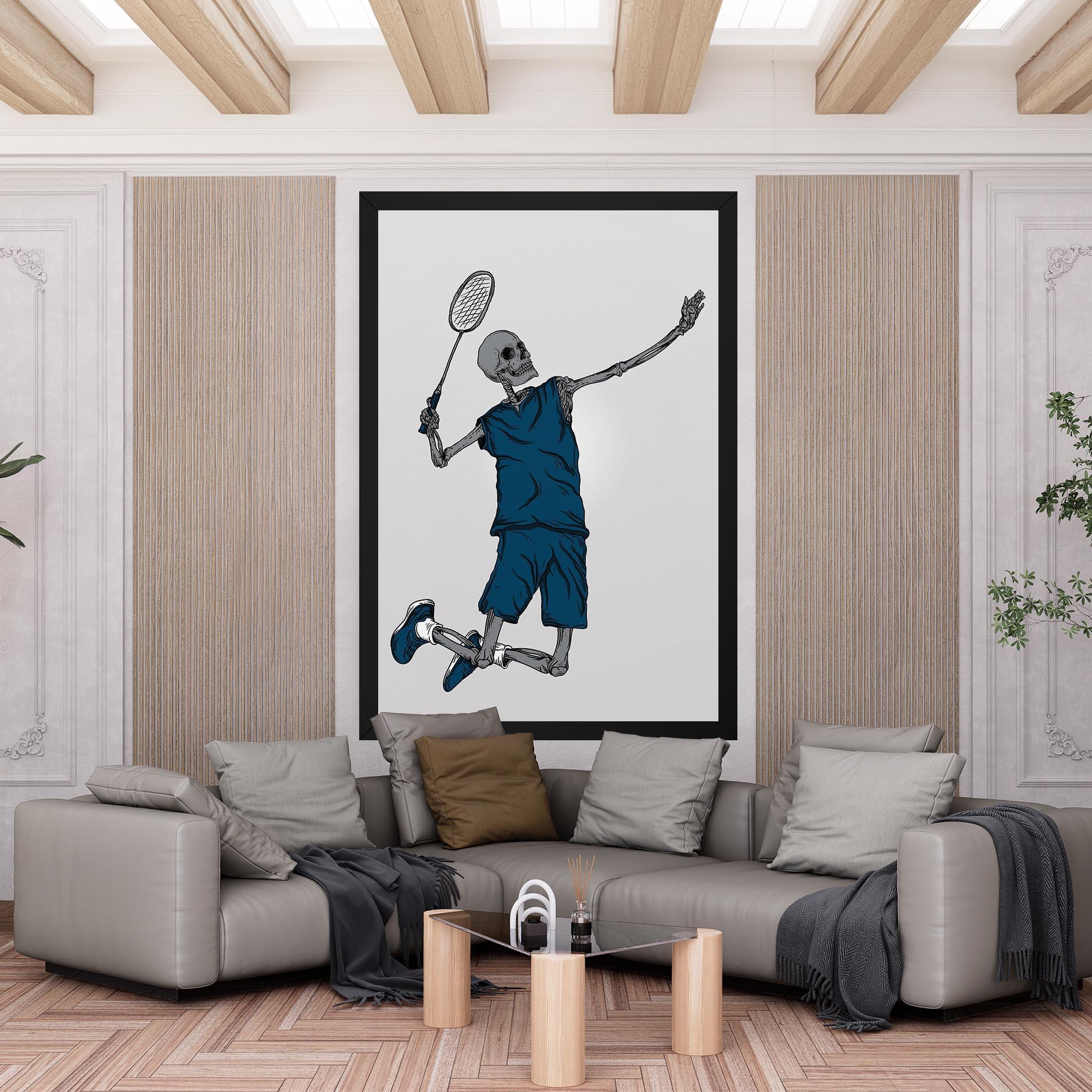 Tablou Canvas Blue Skull Tennis mockup 6