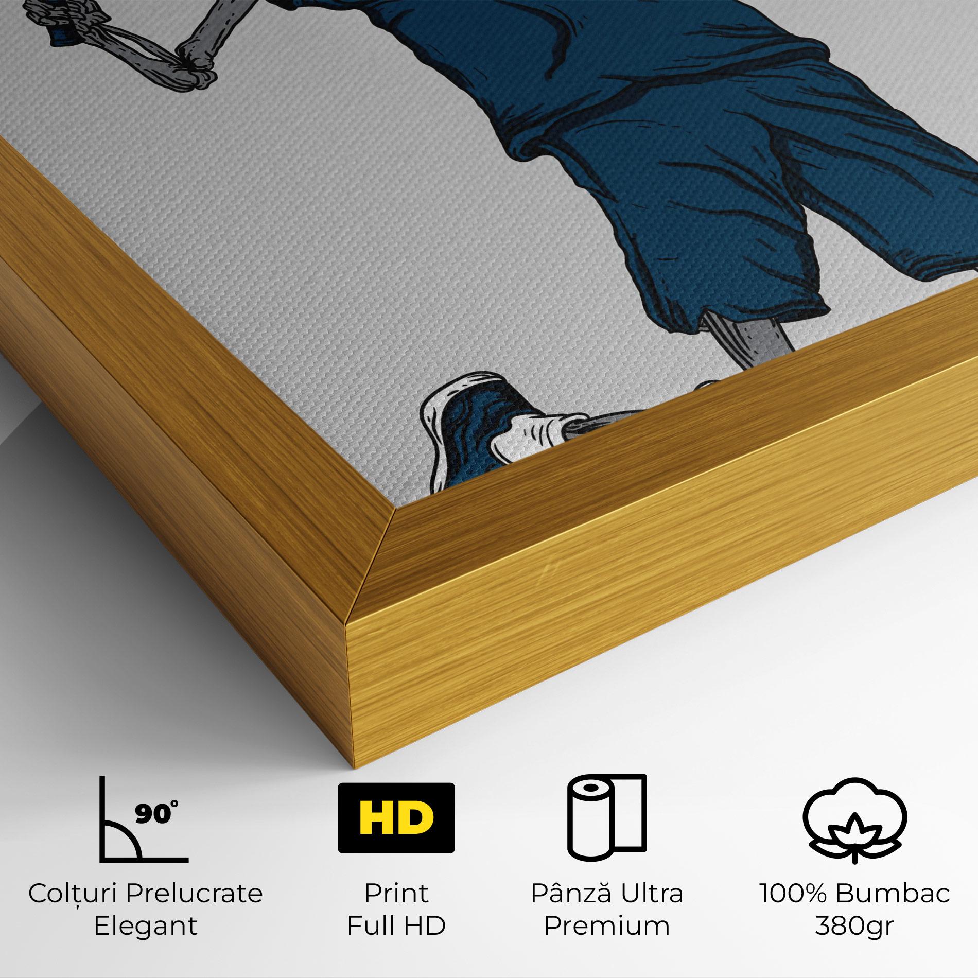 Tablou Canvas Blue Skull Tennis mockup 4