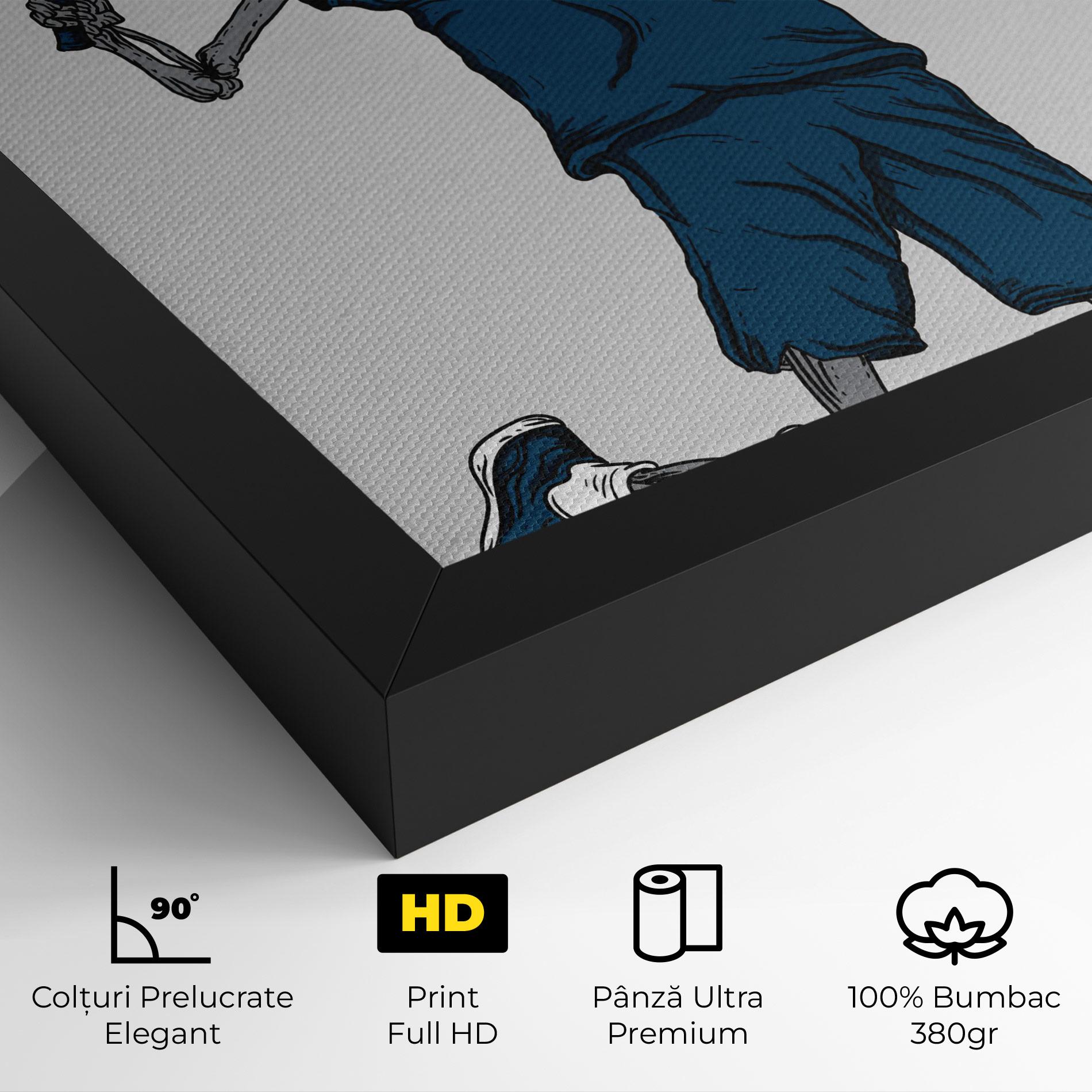 Tablou Canvas Blue Skull Tennis mockup 4