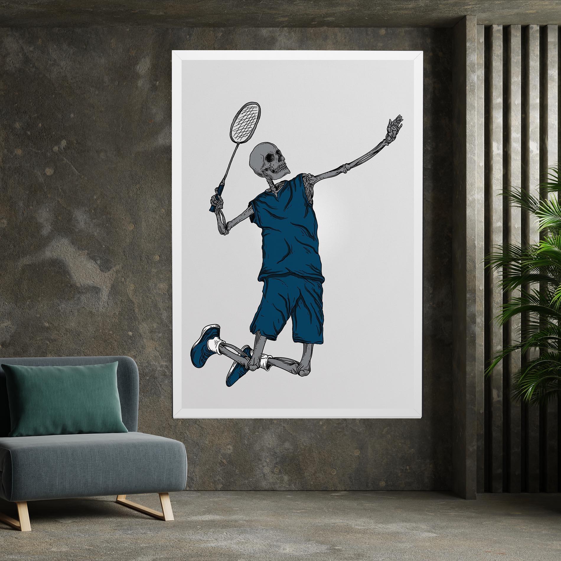 Tablou Canvas Blue Skull Tennis mockup 7