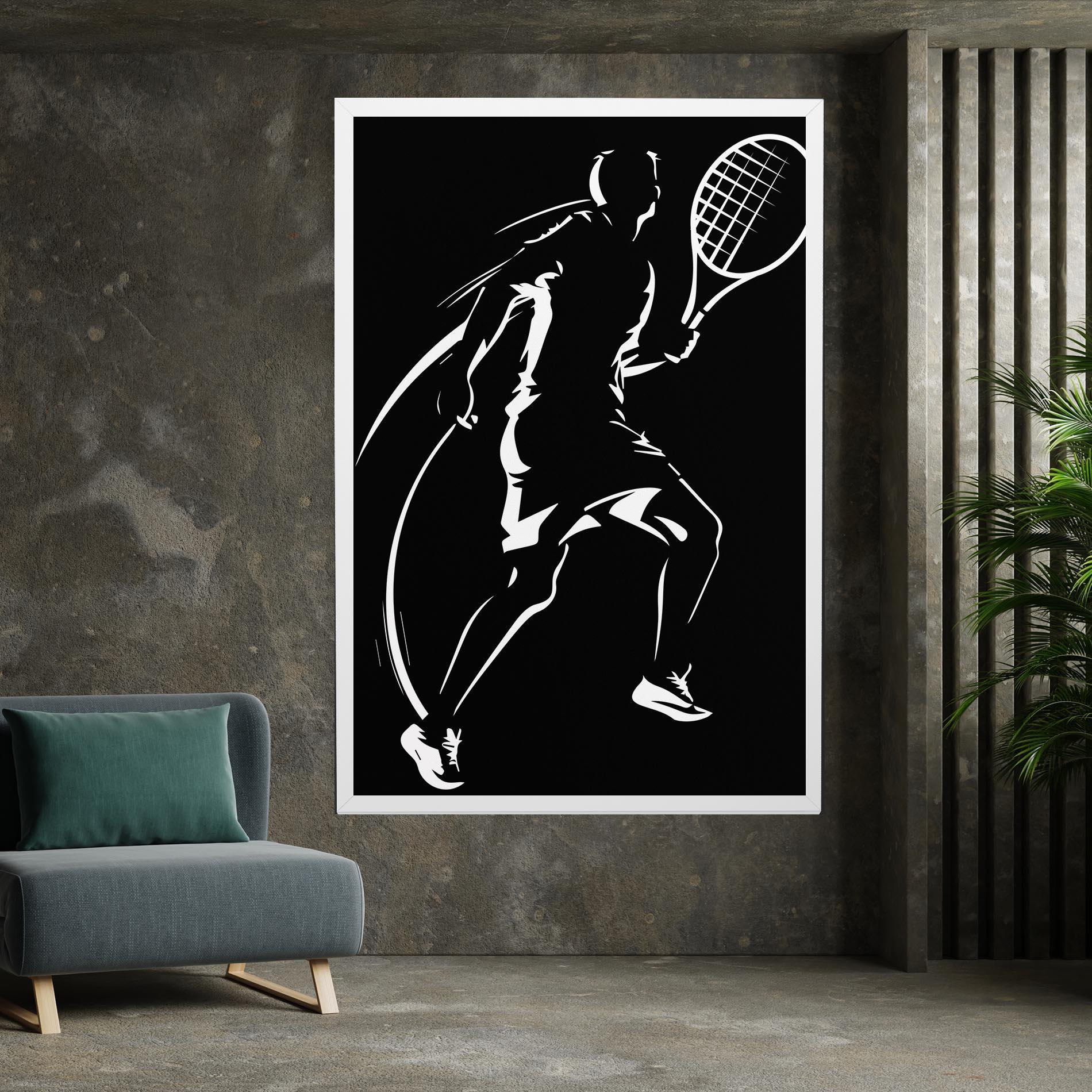 Tablou Canvas White Line Tennis mockup 7