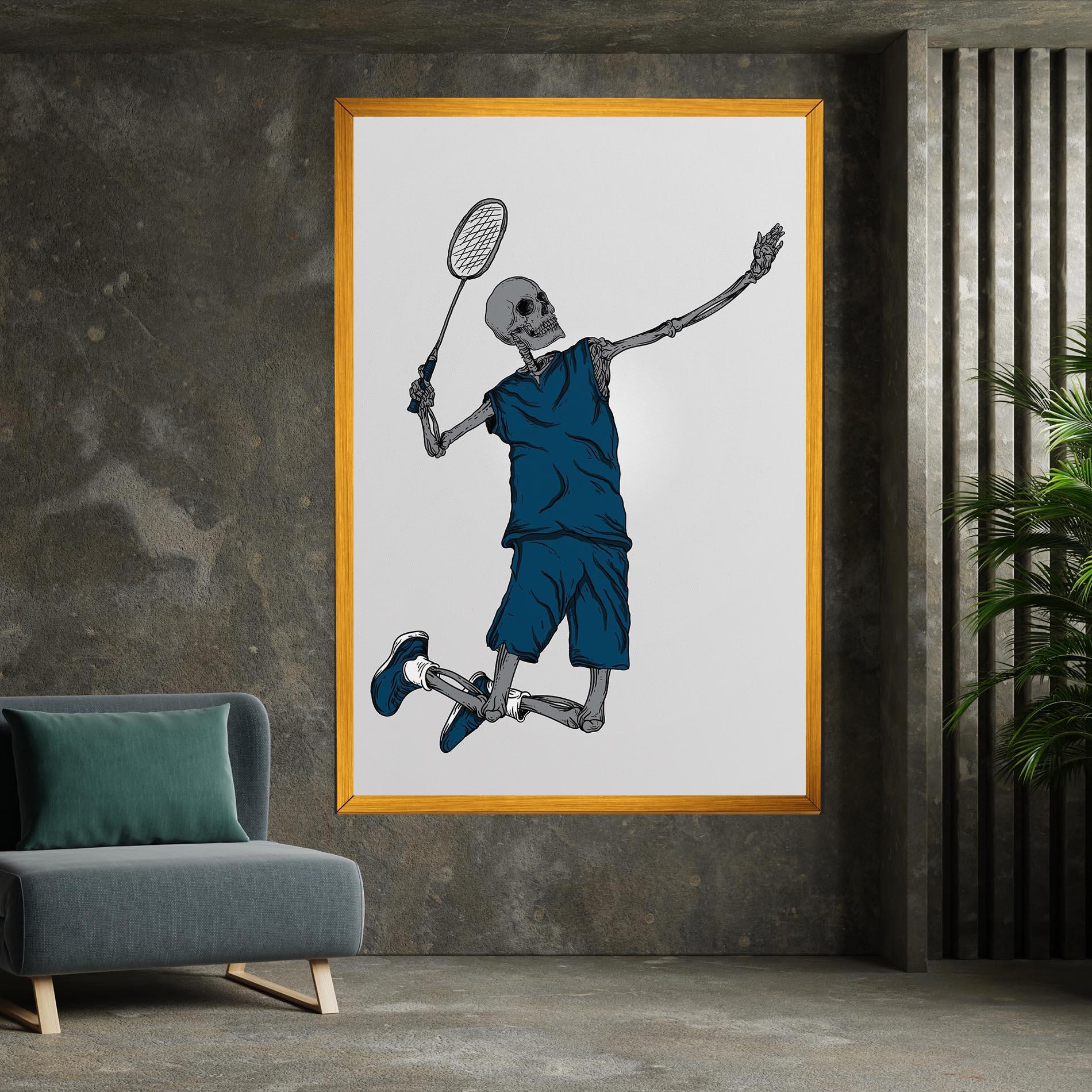 Tablou Canvas Blue Skull Tennis mockup 7