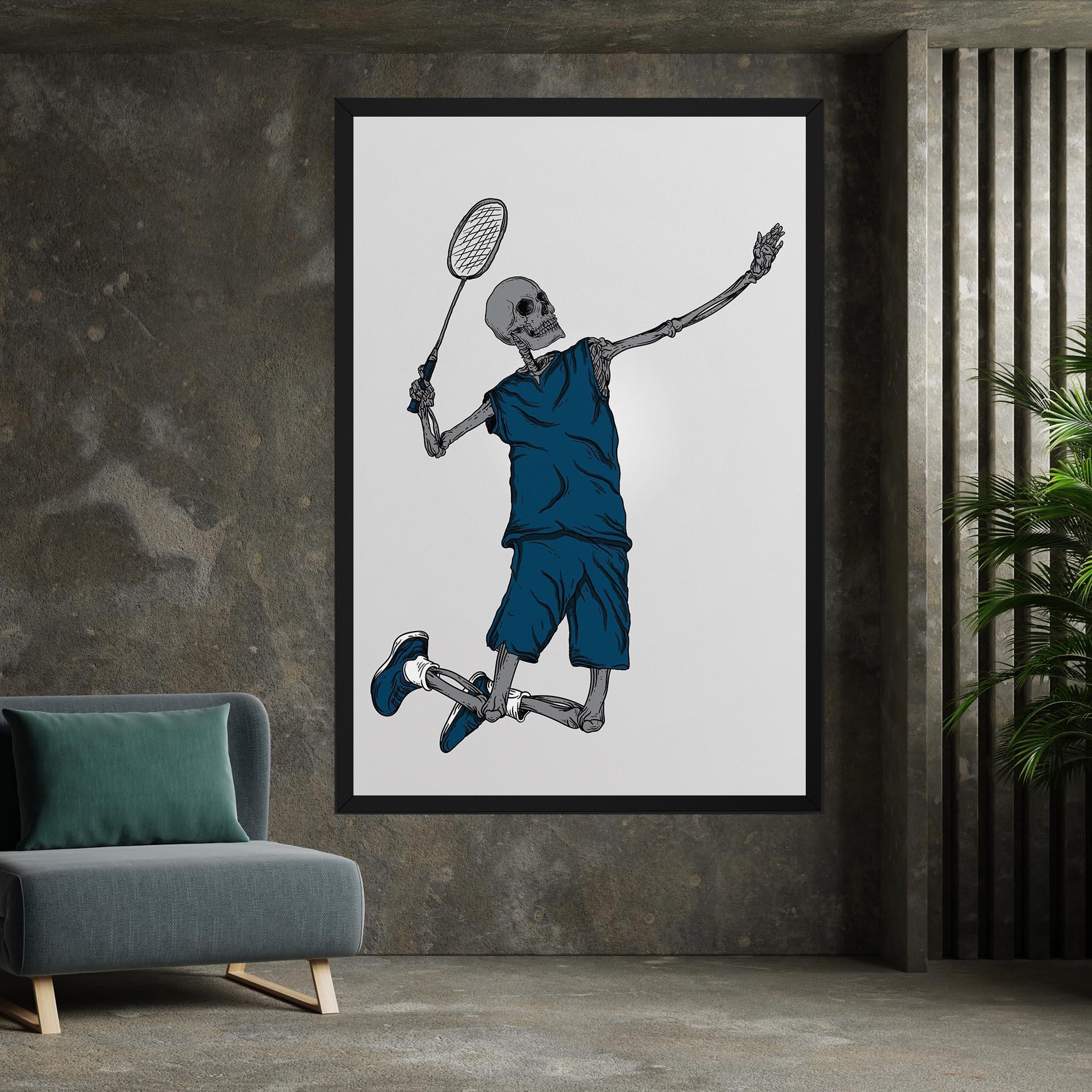 Tablou Canvas Blue Skull Tennis mockup 7