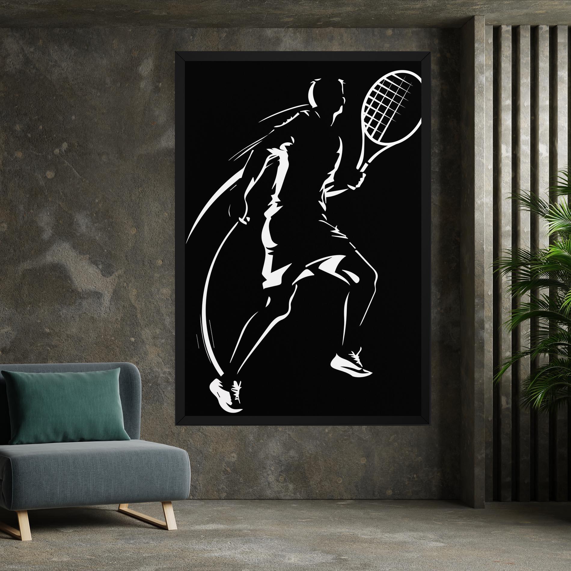 Tablou Canvas White Line Tennis mockup 7