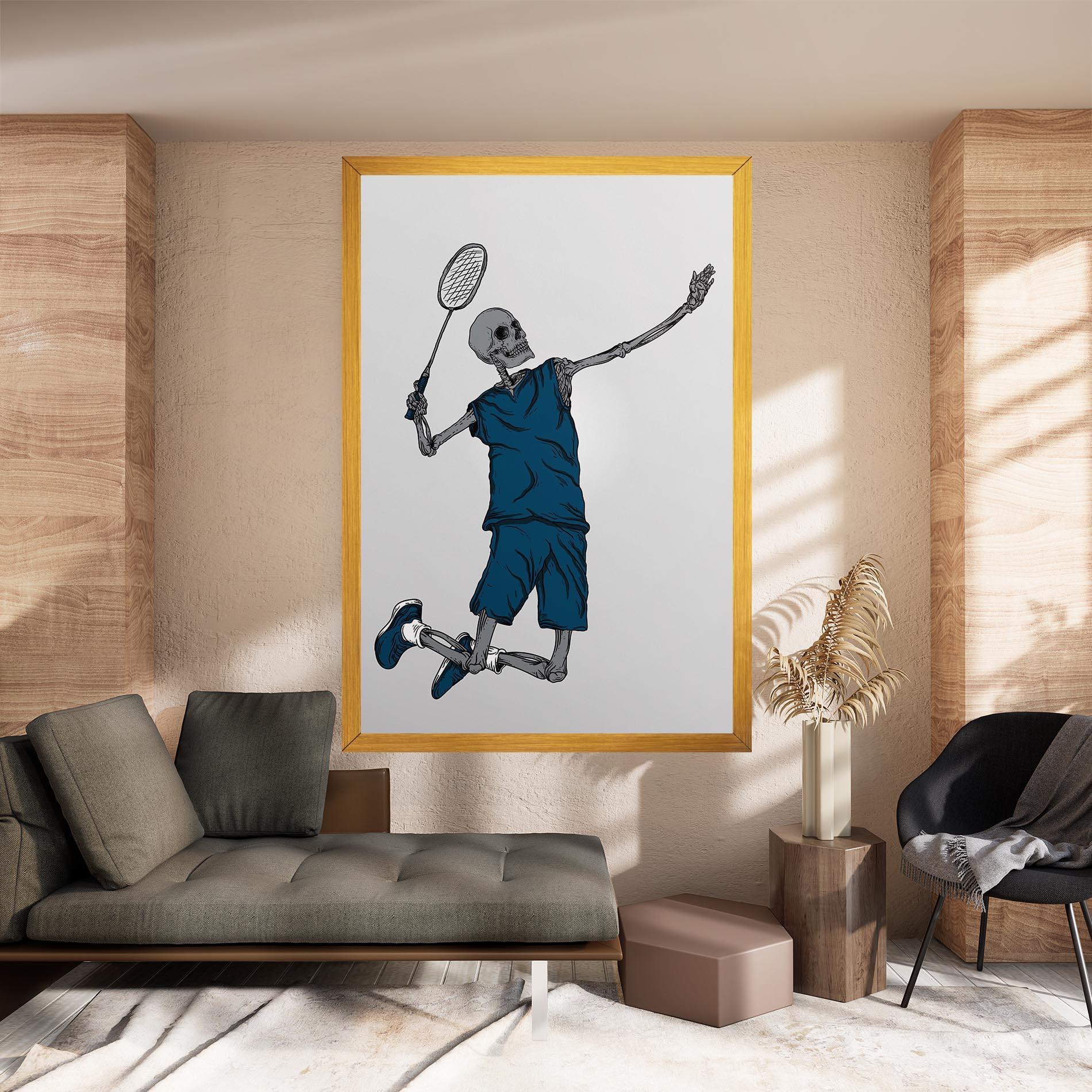 Tablou Canvas Blue Skull Tennis mockup 8