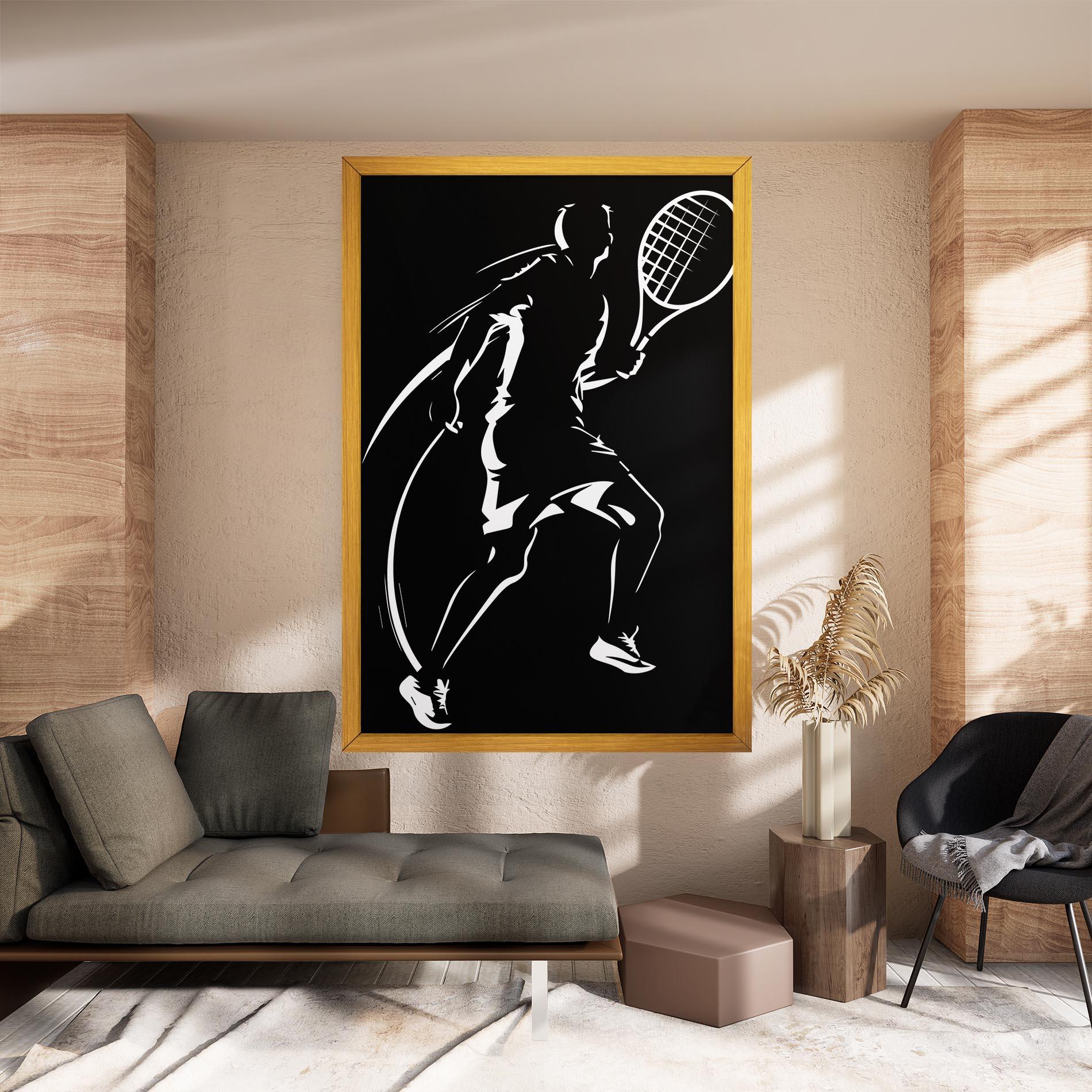 Tablou Canvas White Line Tennis mockup 8