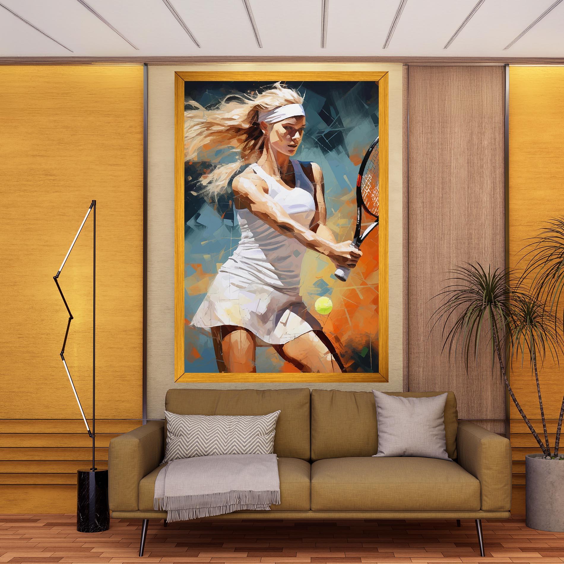 Tablou Canvas Blonde Tennis Girl mockup 9