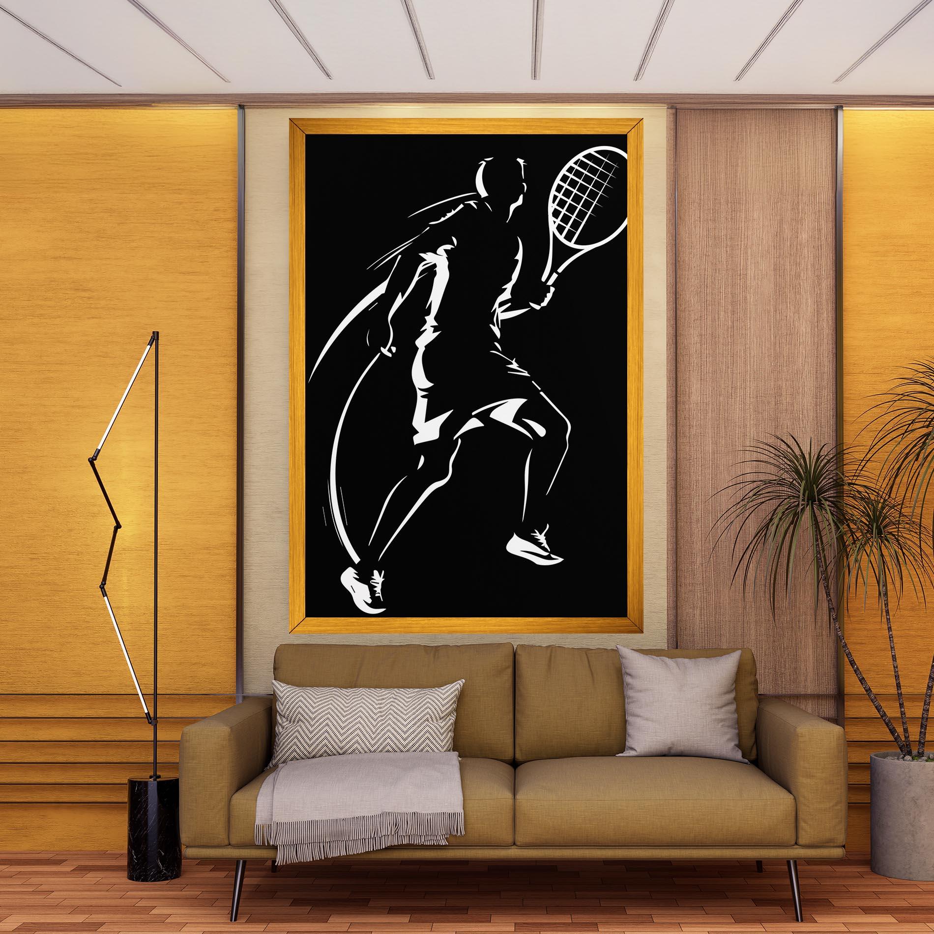 Tablou Canvas White Line Tennis mockup 9