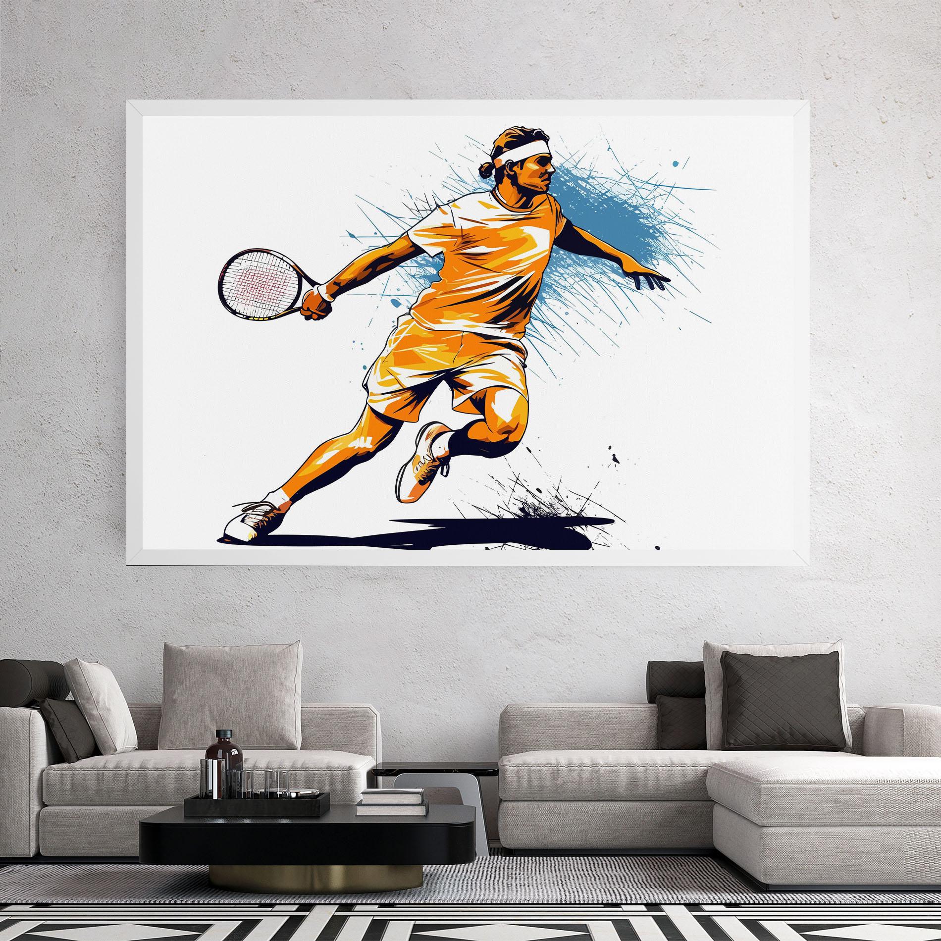Tablou Canvas Orange Blue Tennis mockup 2