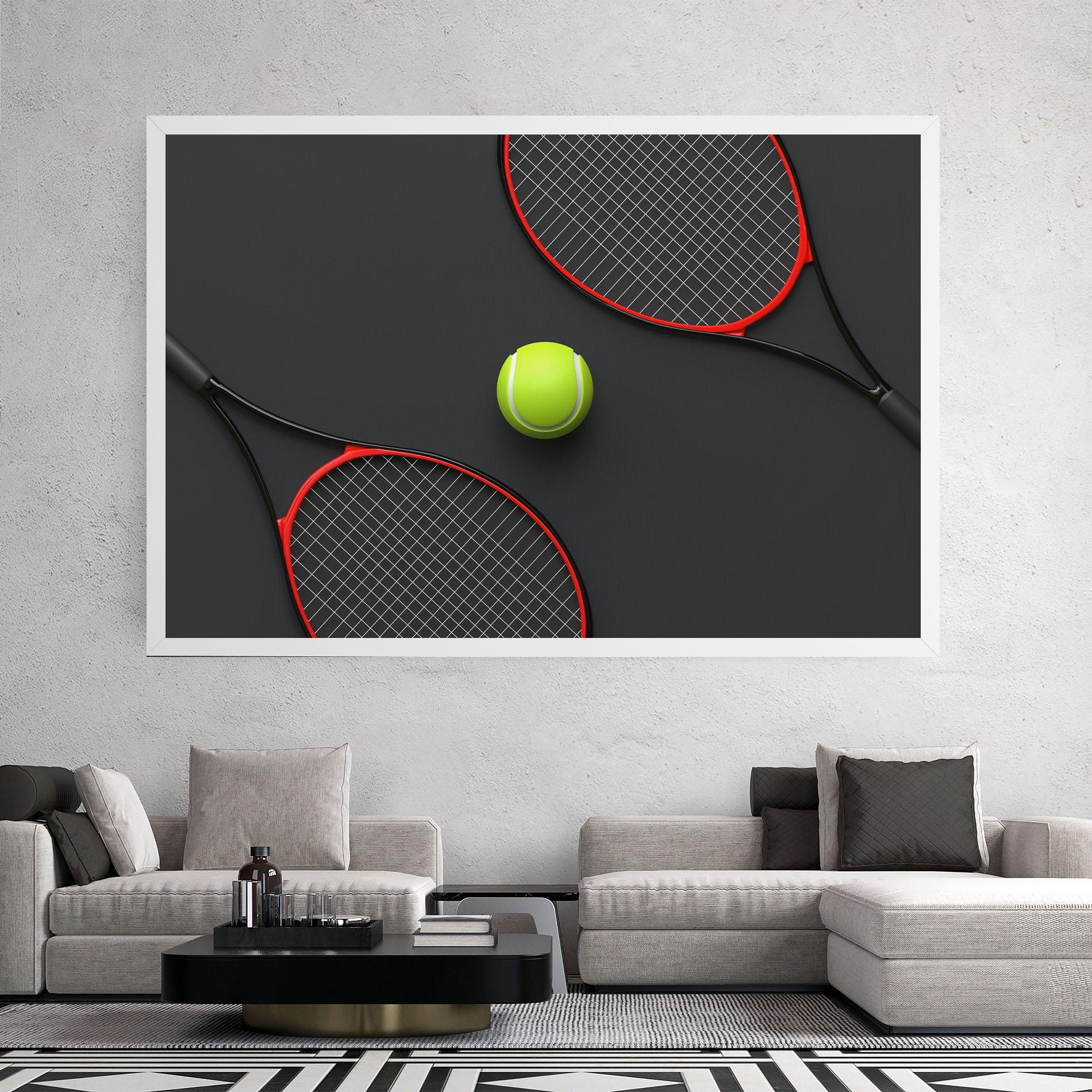 Tablou Canvas Red Tennis Rackets mockup 2
