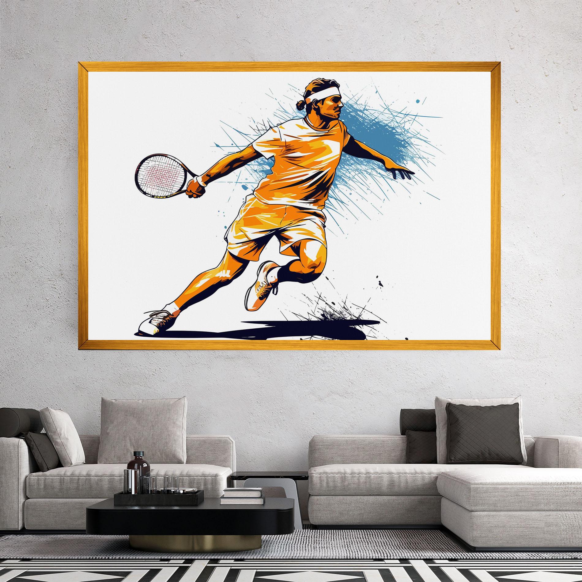 Tablou Canvas Orange Blue Tennis mockup 2