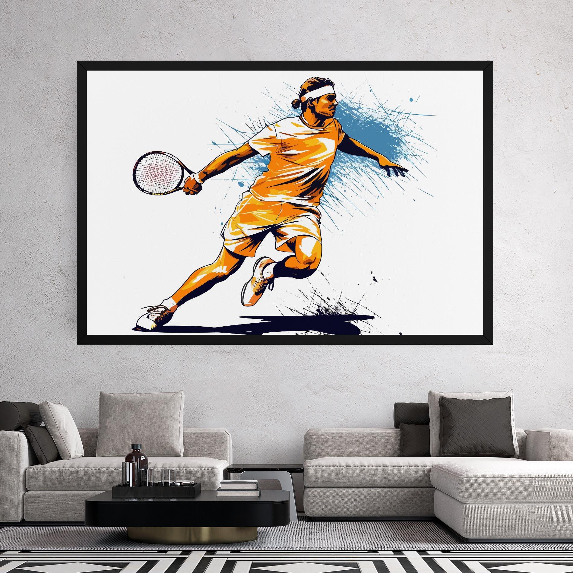 Tablou Canvas Orange Blue Tennis mockup 2